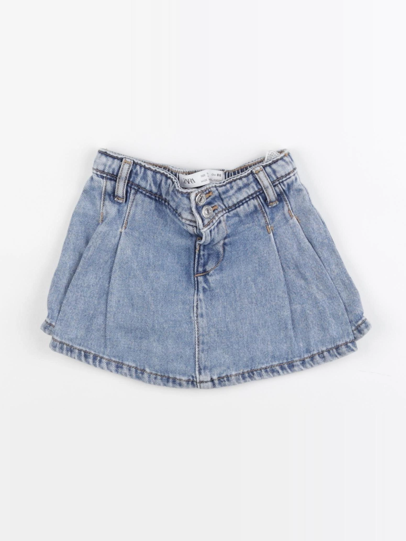 Zara - jupe short bleu - 18 mois