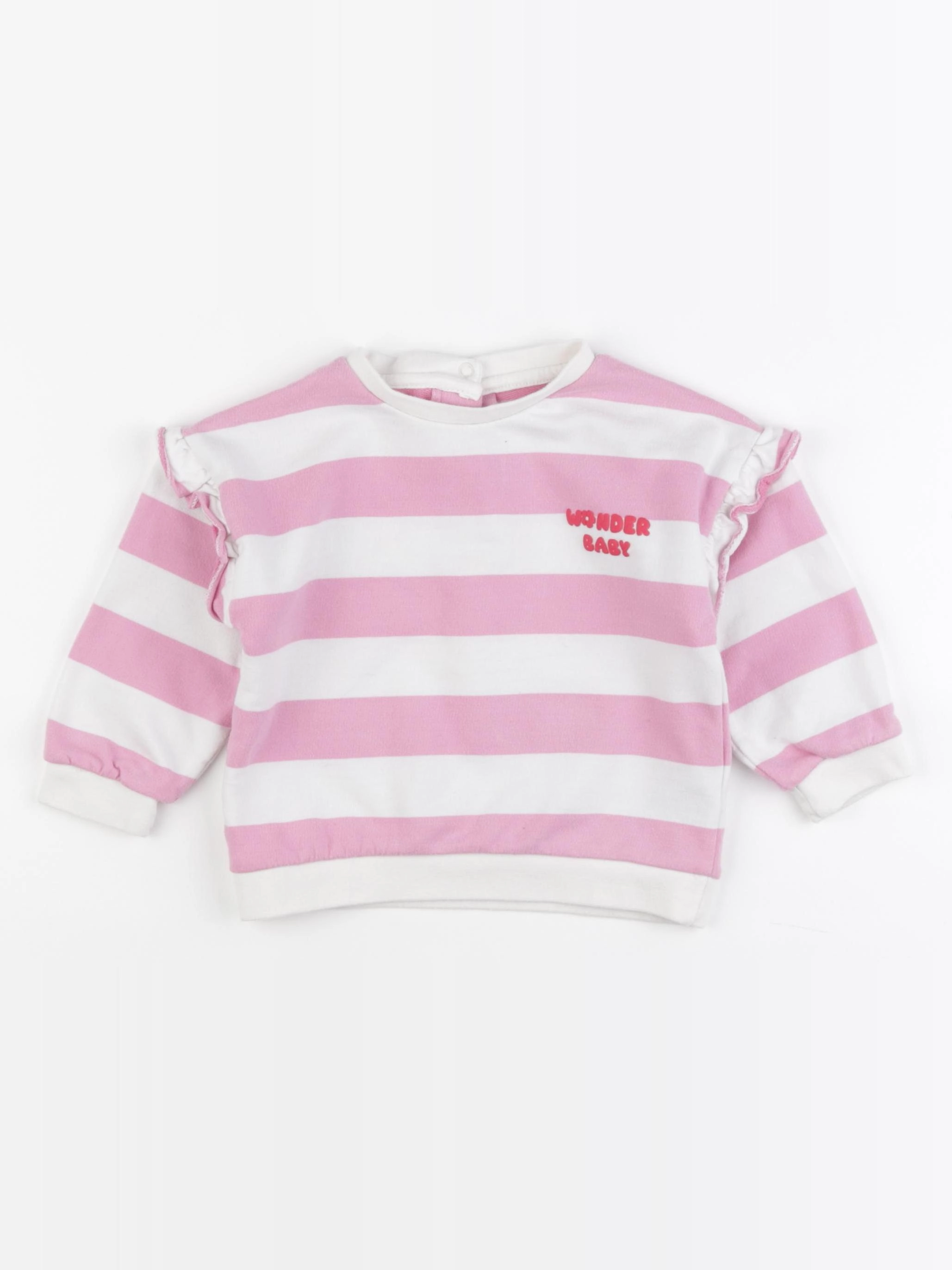 Vertbaudet - sweat blanc, rose - 24 mois
