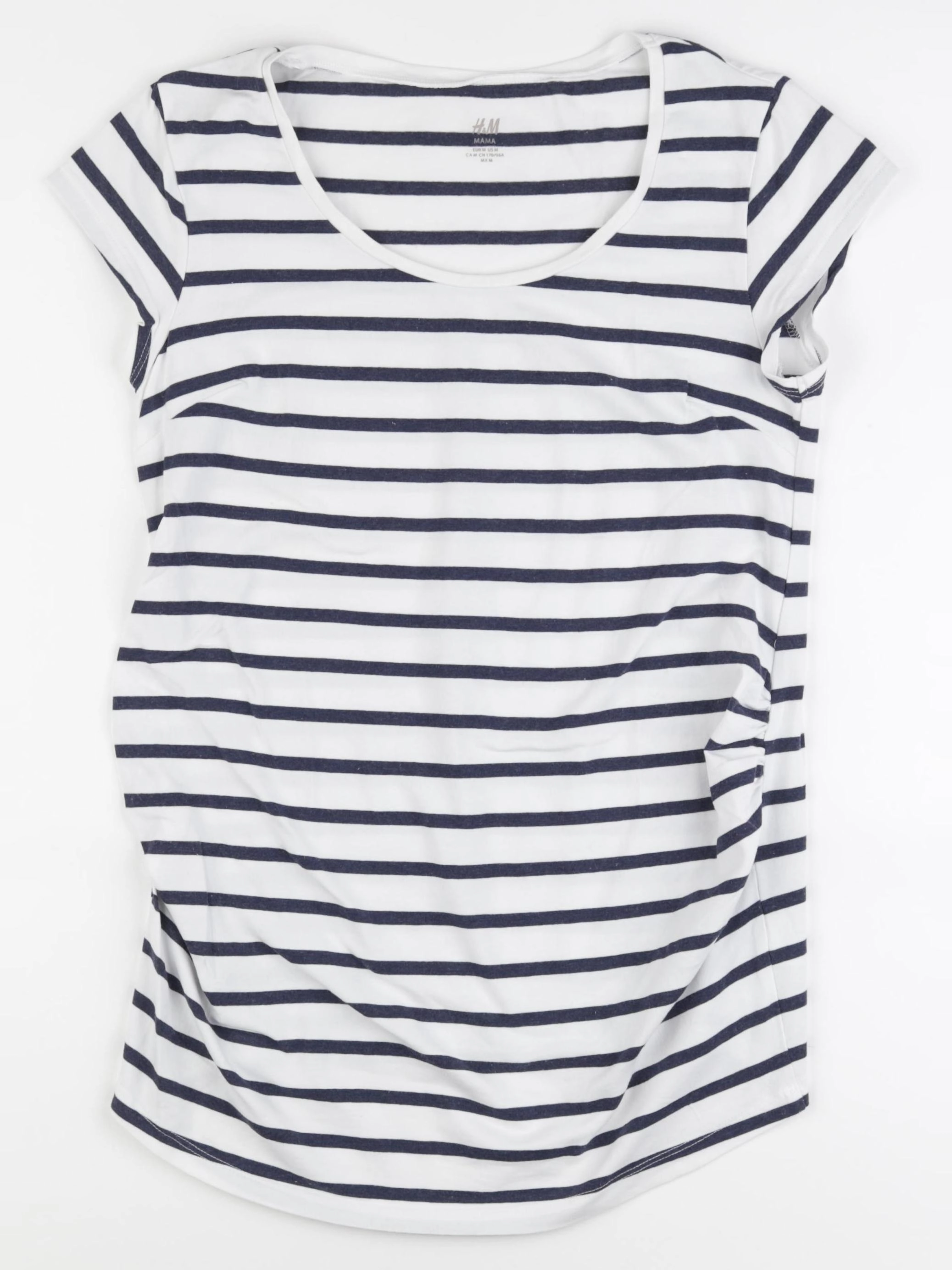 H&M - tee-shirt grossesse bleu, blanc - 40 à 42