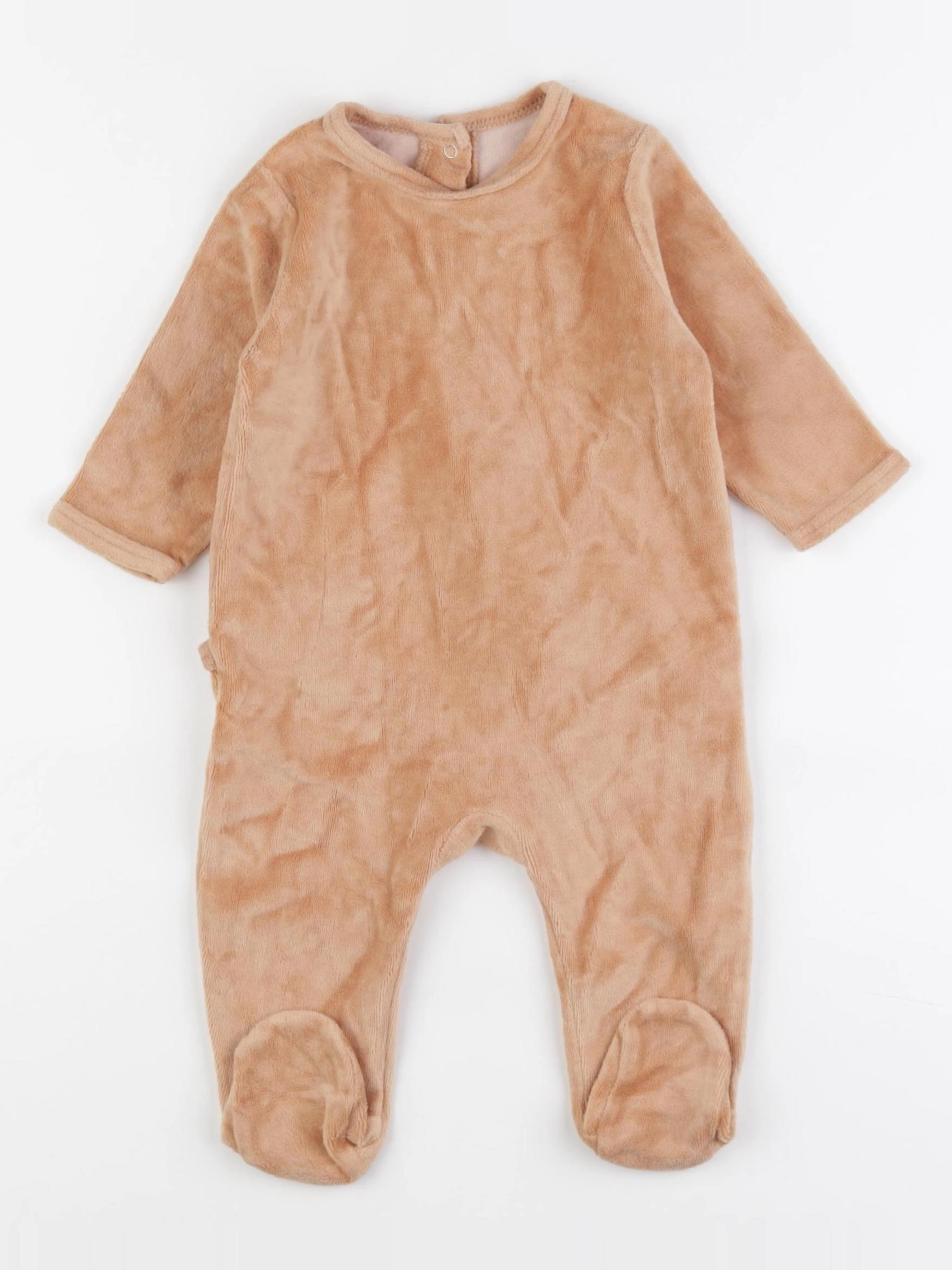 Vertbaudet - pyjama velours marron - 6 mois