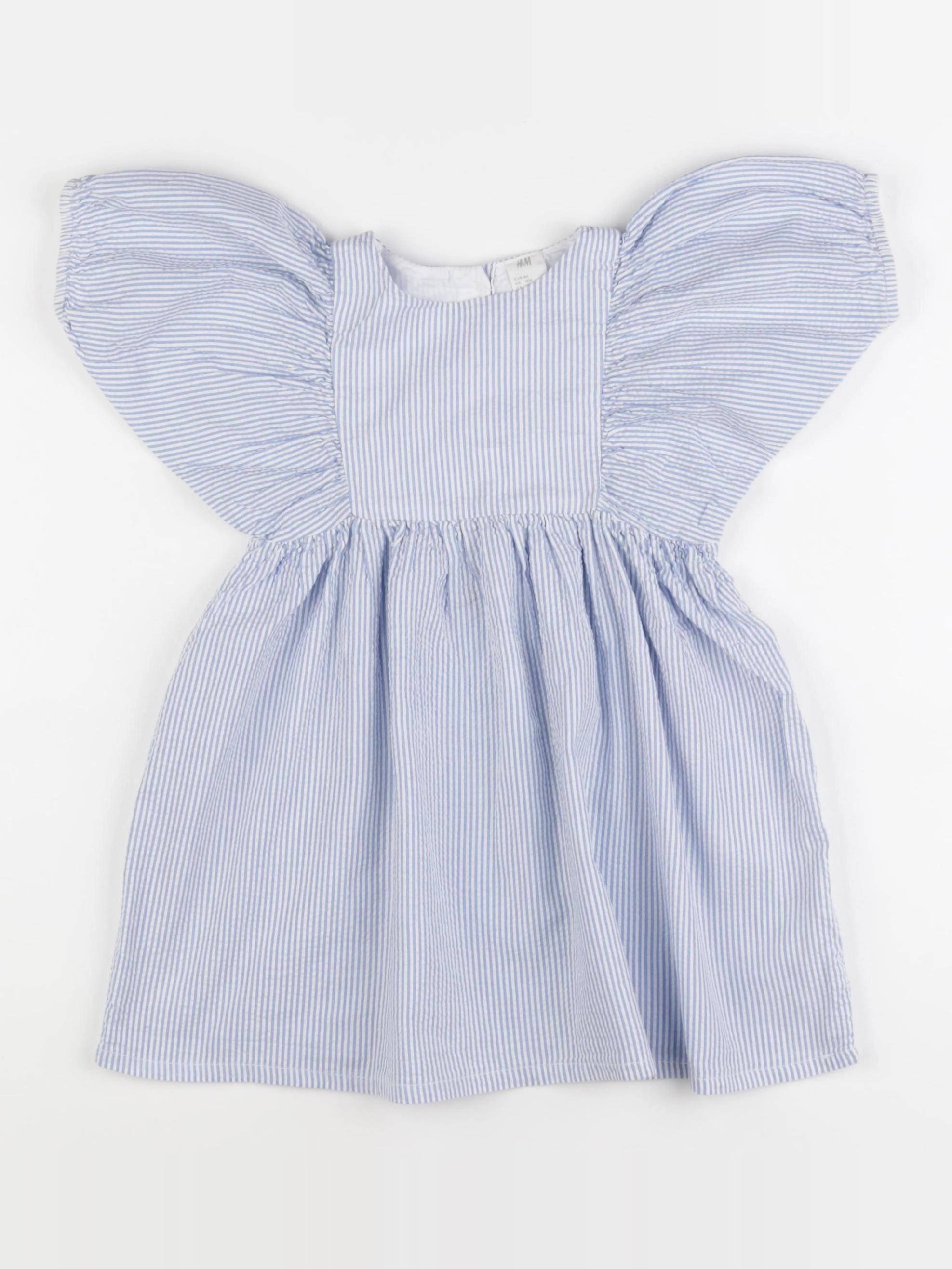 H&M - robe blanc, bleu - 12/18 mois