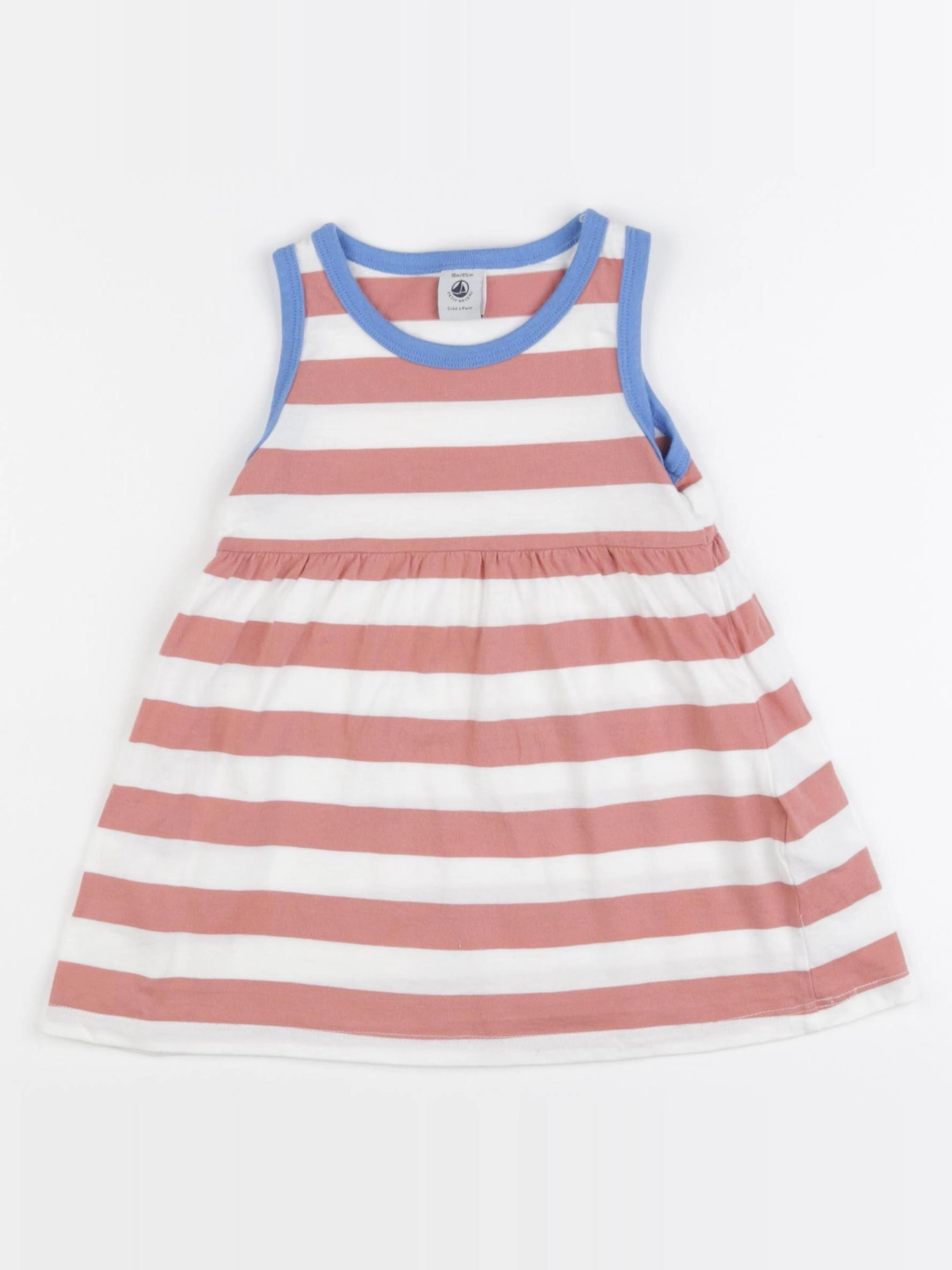 Petit Bateau - robe beige, rose - 18 mois