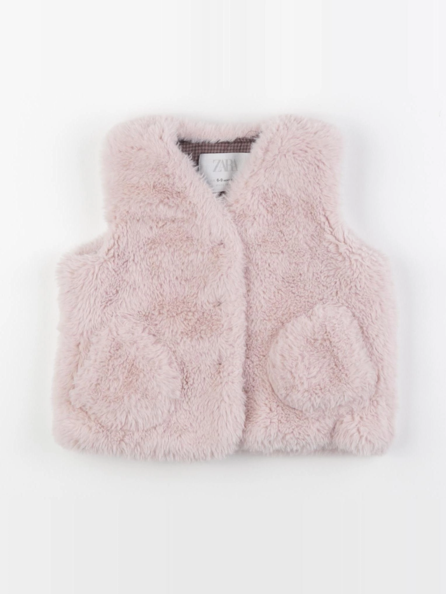 Zara - gilet rose - 6/9 mois
