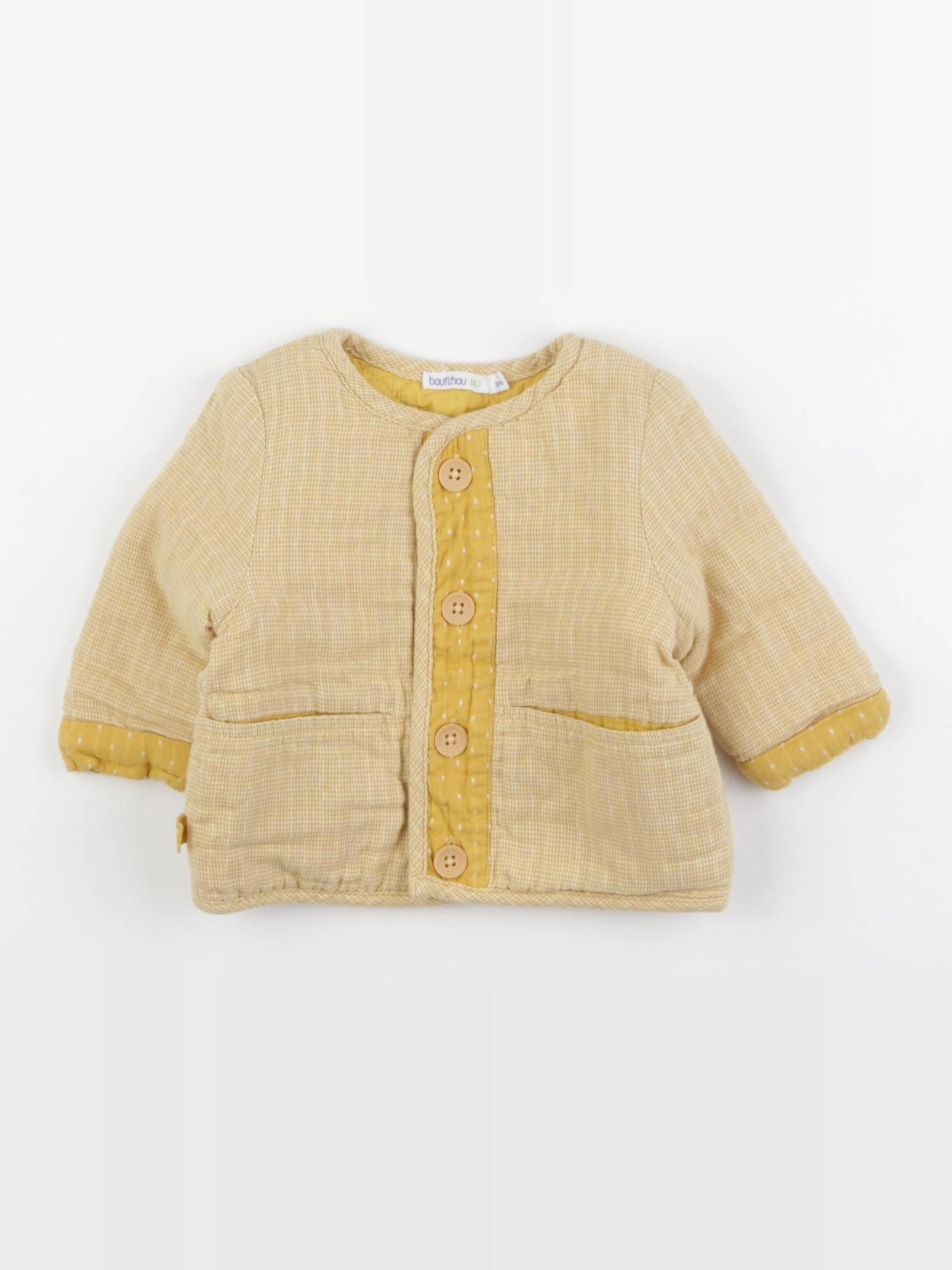 Boutchou - veste doublé jaune - 3 mois
