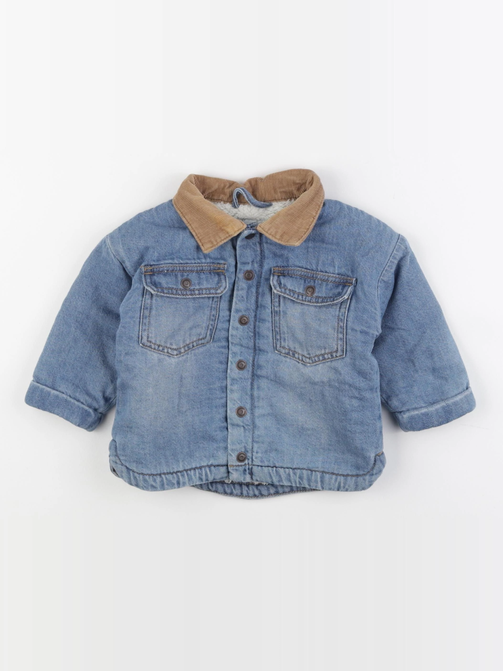 Vertbaudet - veste doublé bleu - 18 mois