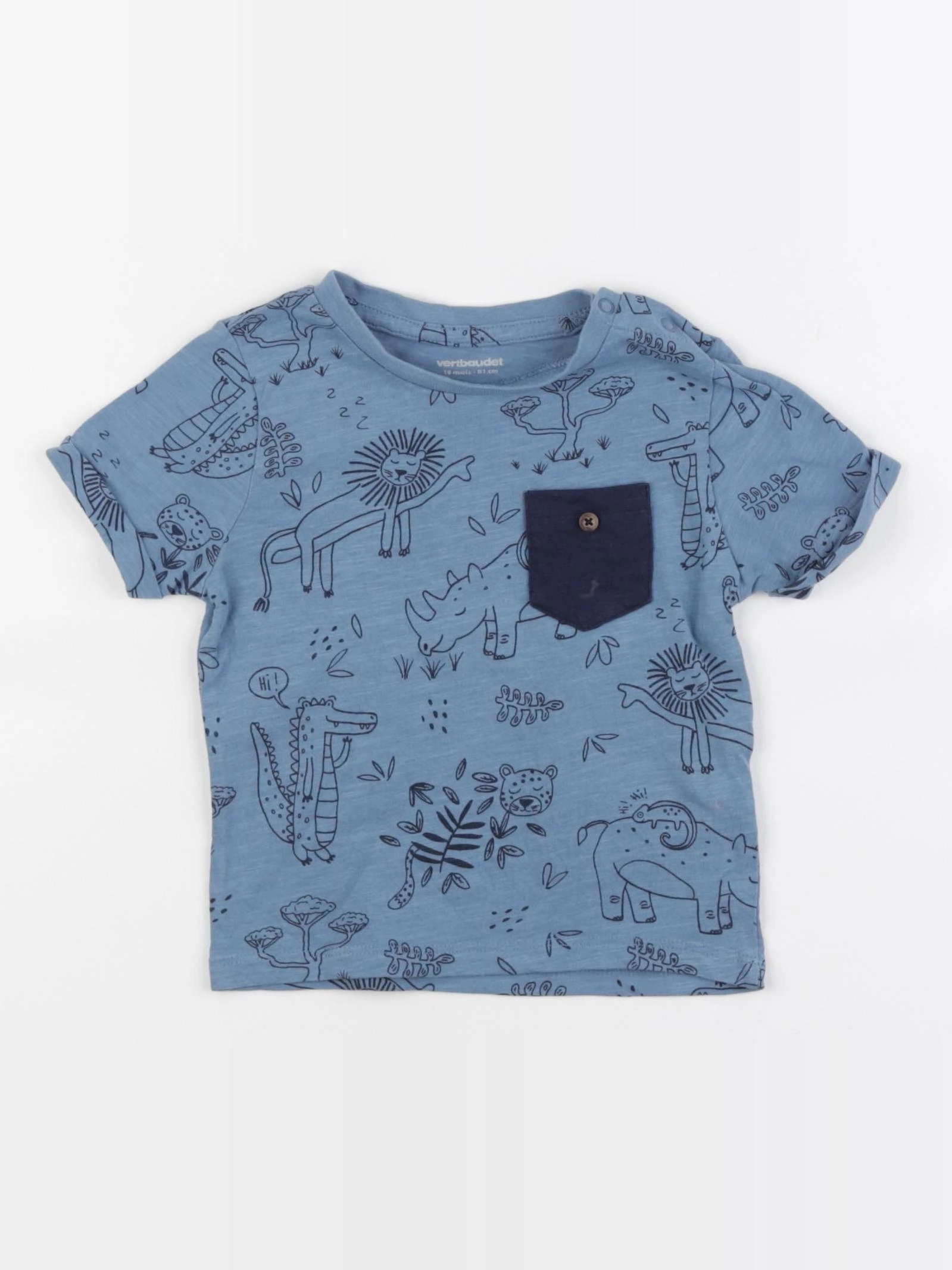 Vertbaudet - tee-shirt bleu - 18 mois