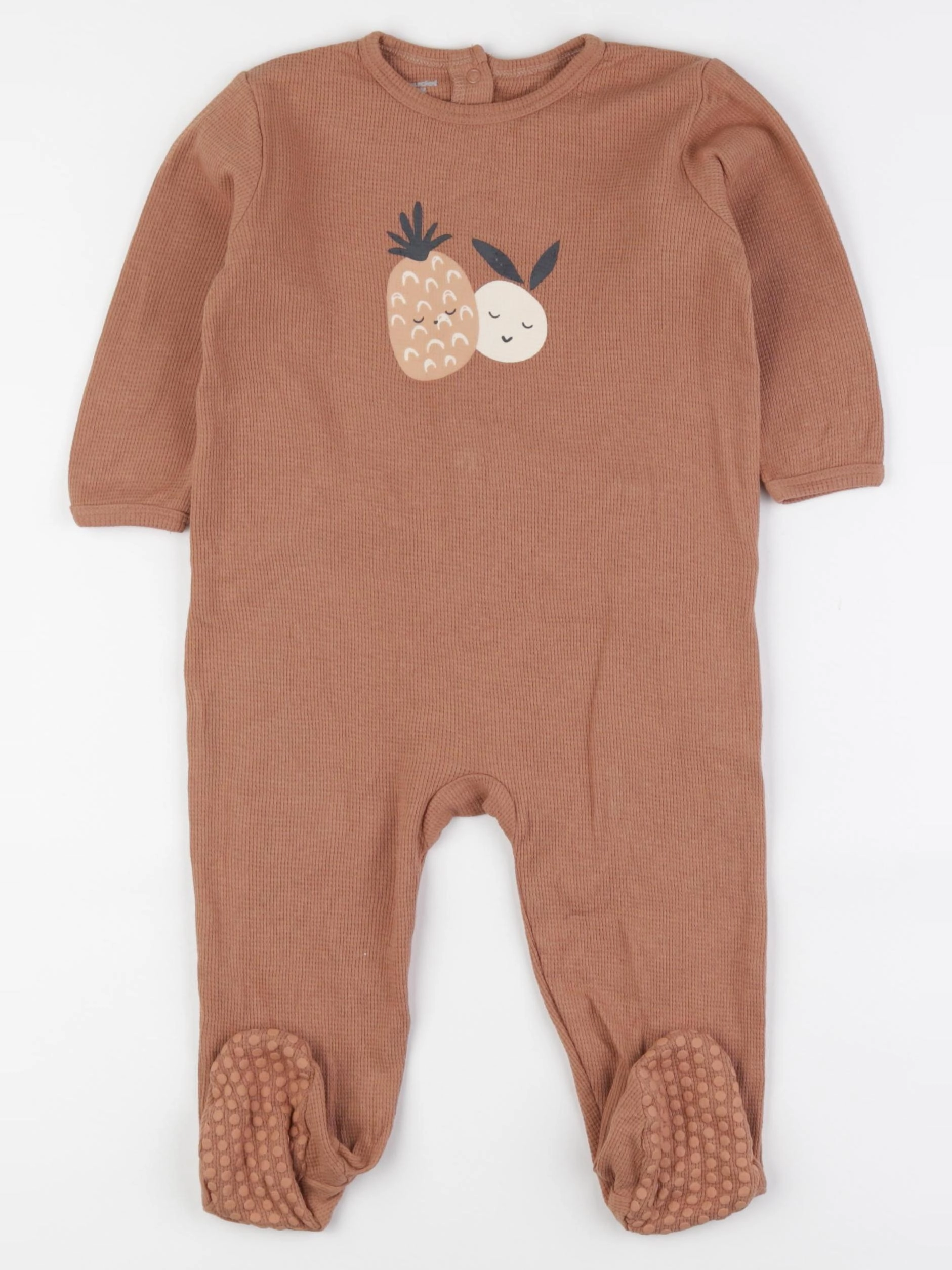 Vertbaudet - pyjama coton marron - 18 mois