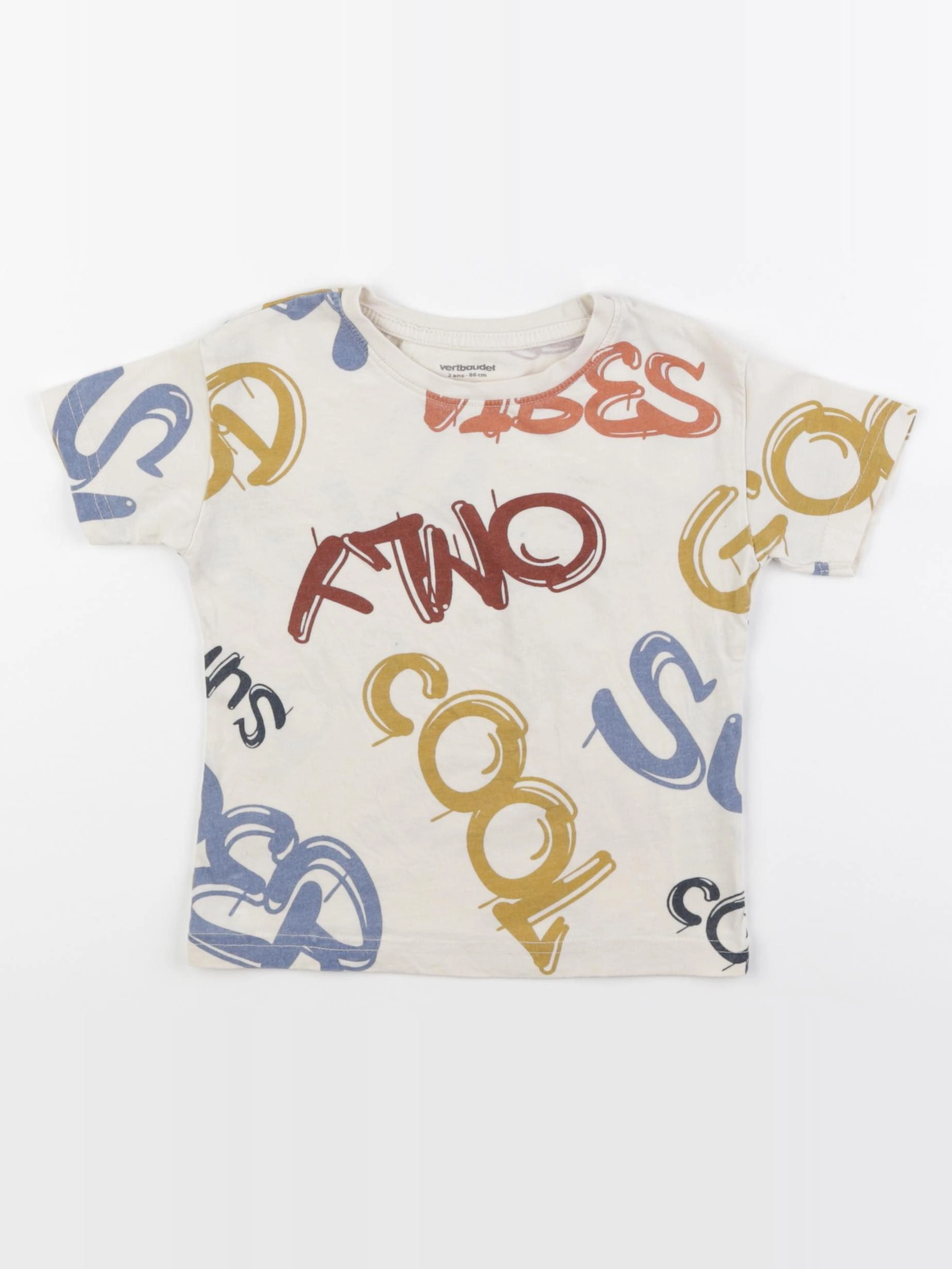 Vertbaudet - tee-shirt multicolore - 2 ans