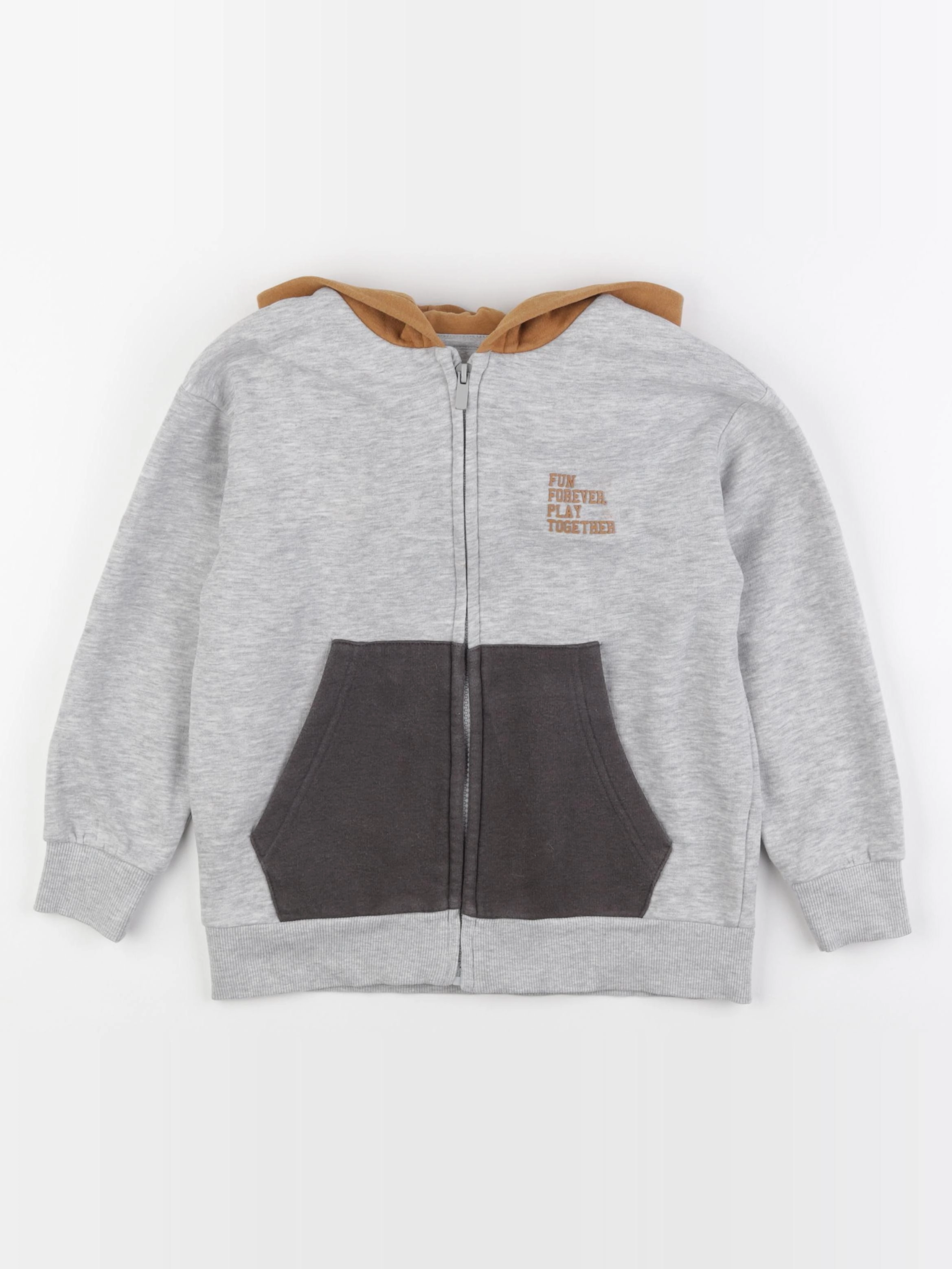 Vertbaudet - sweat gris - 8 ans