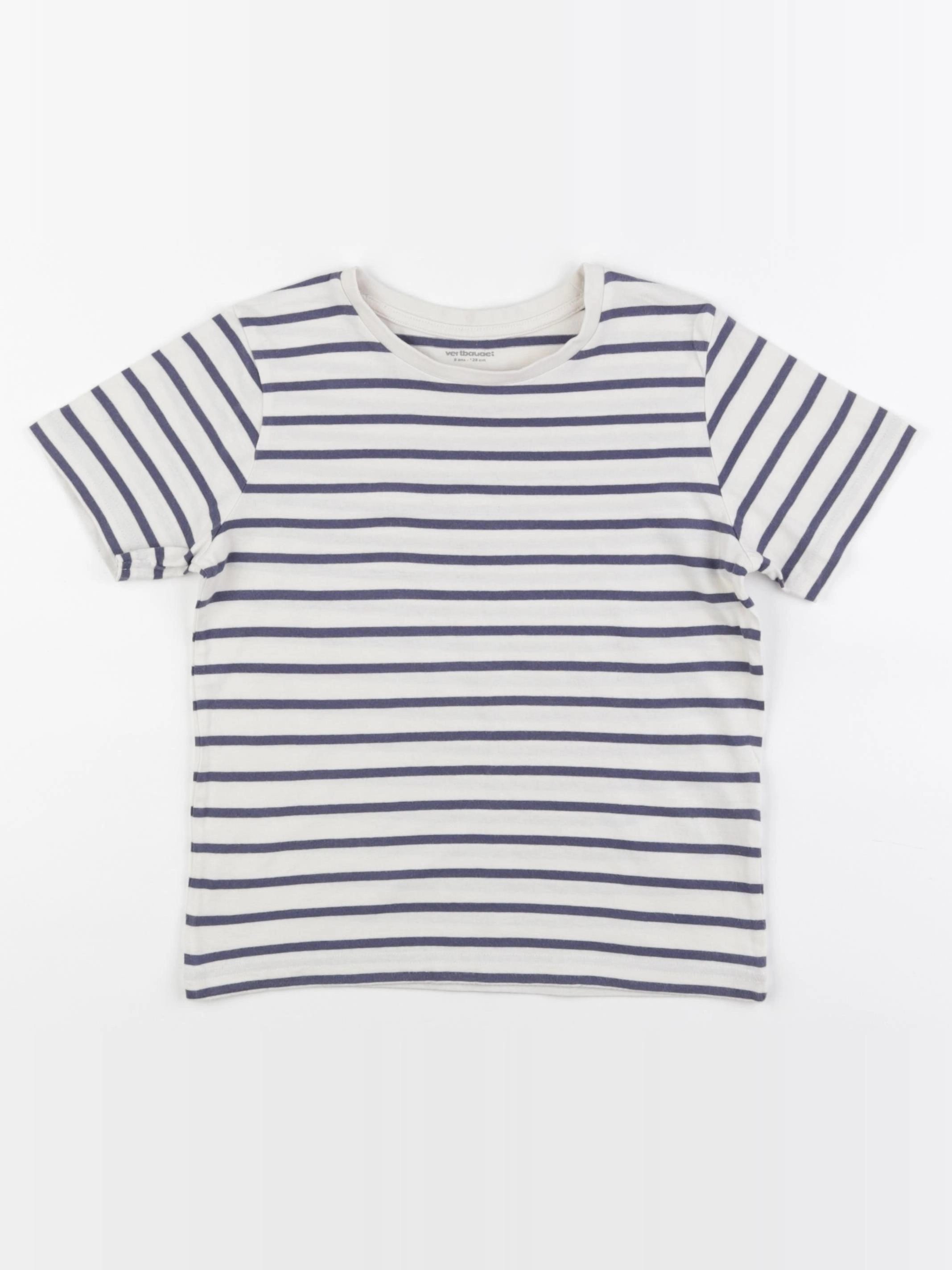 Vertbaudet - tee-shirt beige, bleu - 8 ans