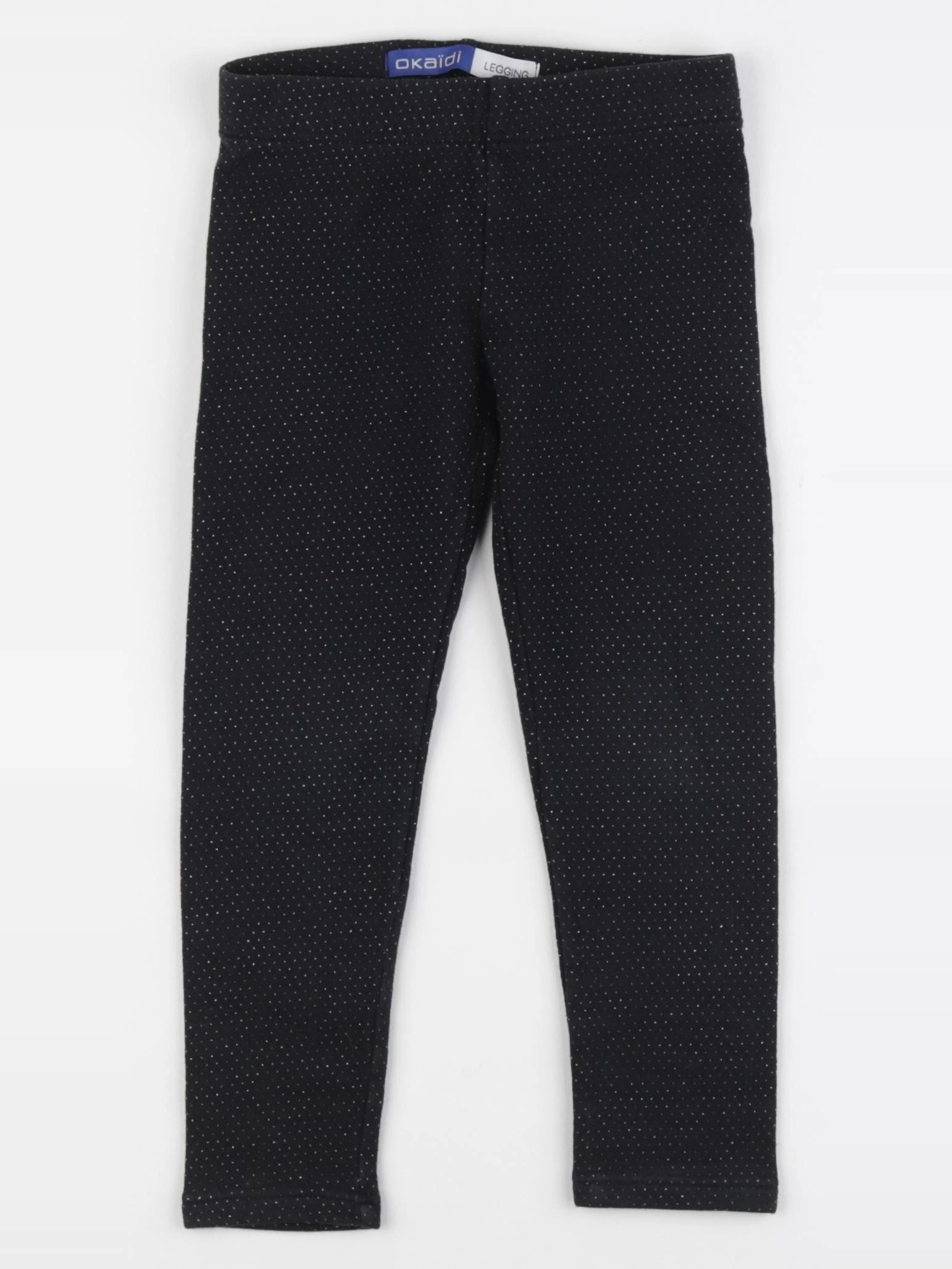 Okaidi - legging noir, argent - 3 ans