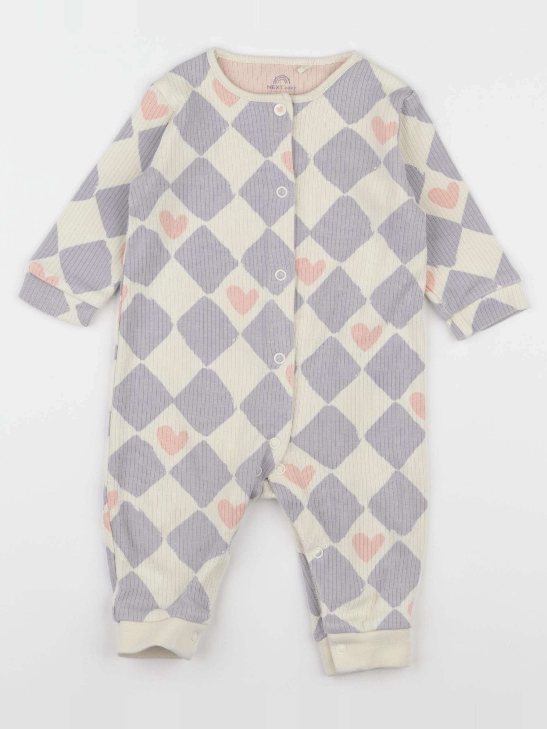 Next - pyjama coton rose, violet - 6/9 mois