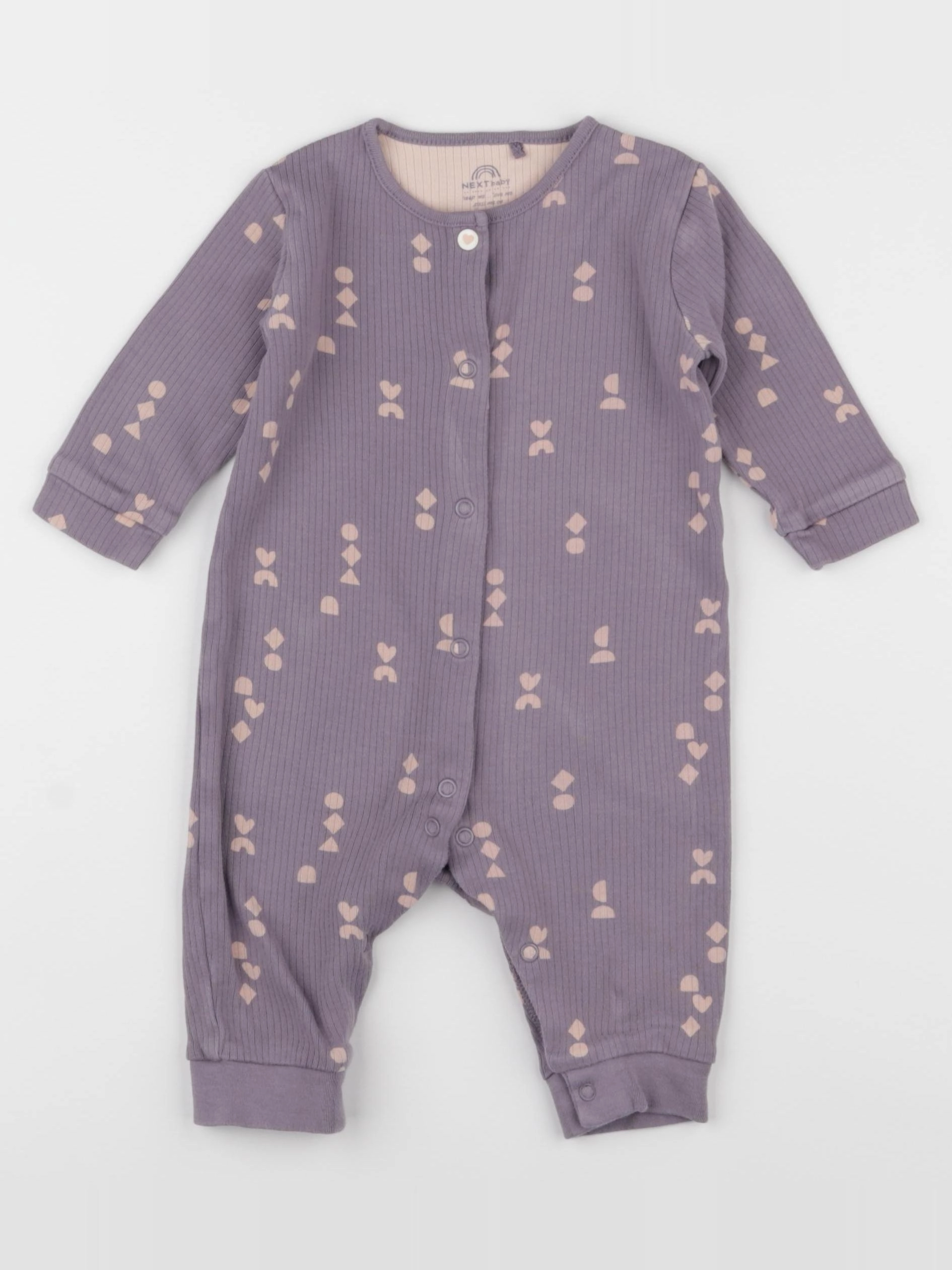 Next - pyjama coton rose, violet - 6/9 mois