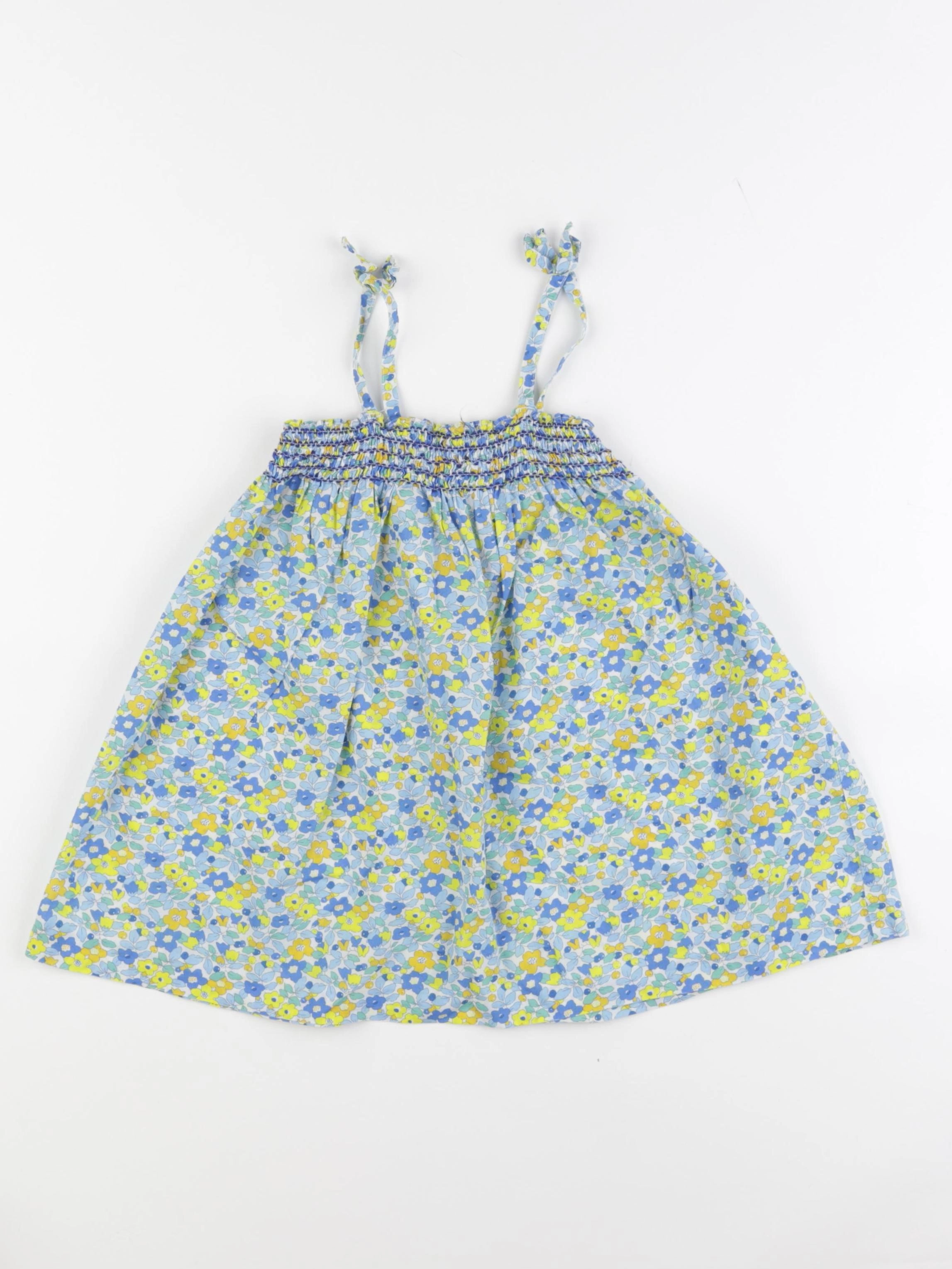 Jacadi - robe liberty bleu, jaune - 3 ans