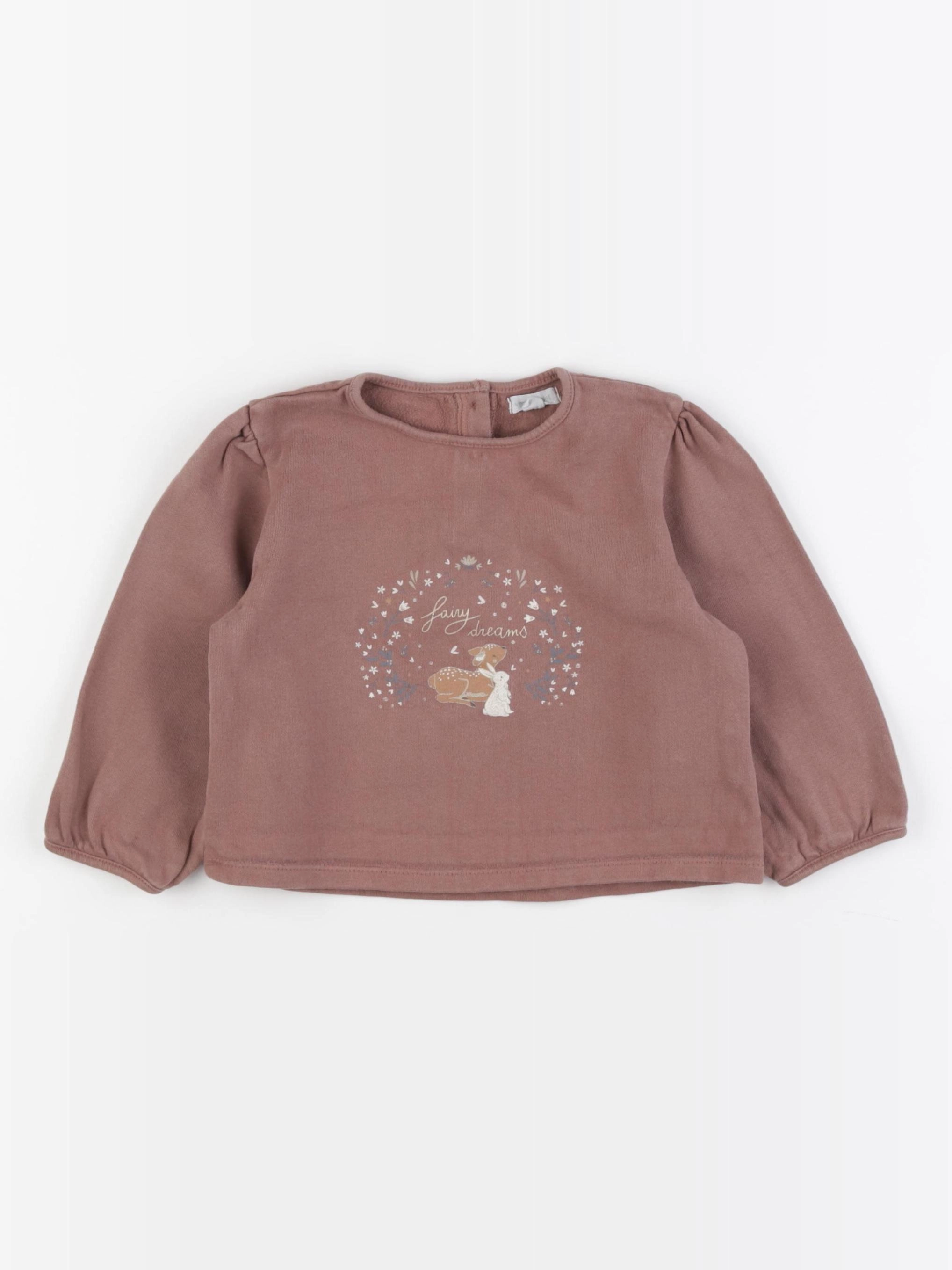 Vertbaudet - sweat marron - 24 mois