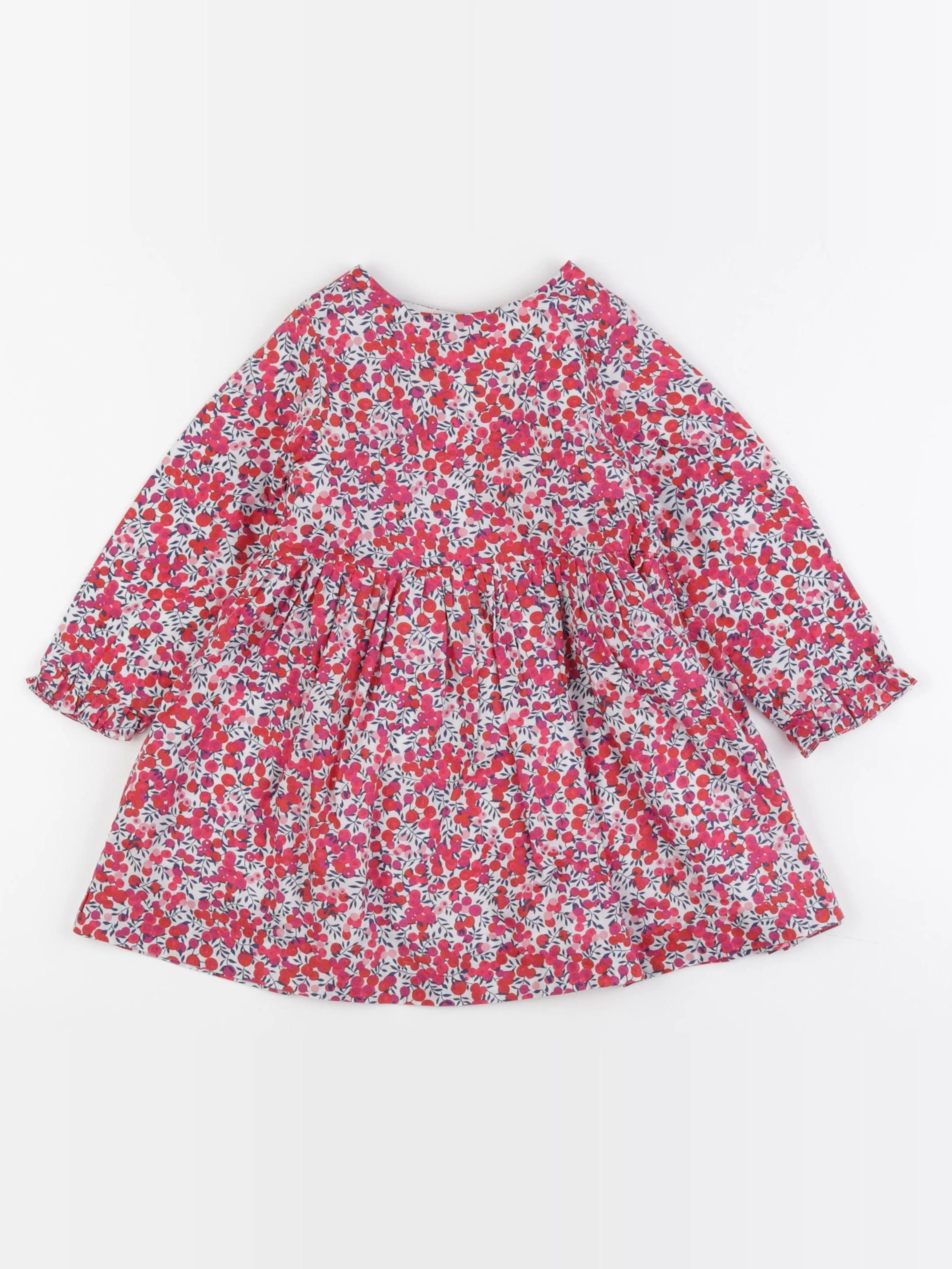 Jacadi - robe liberty rose, rouge - 24 mois