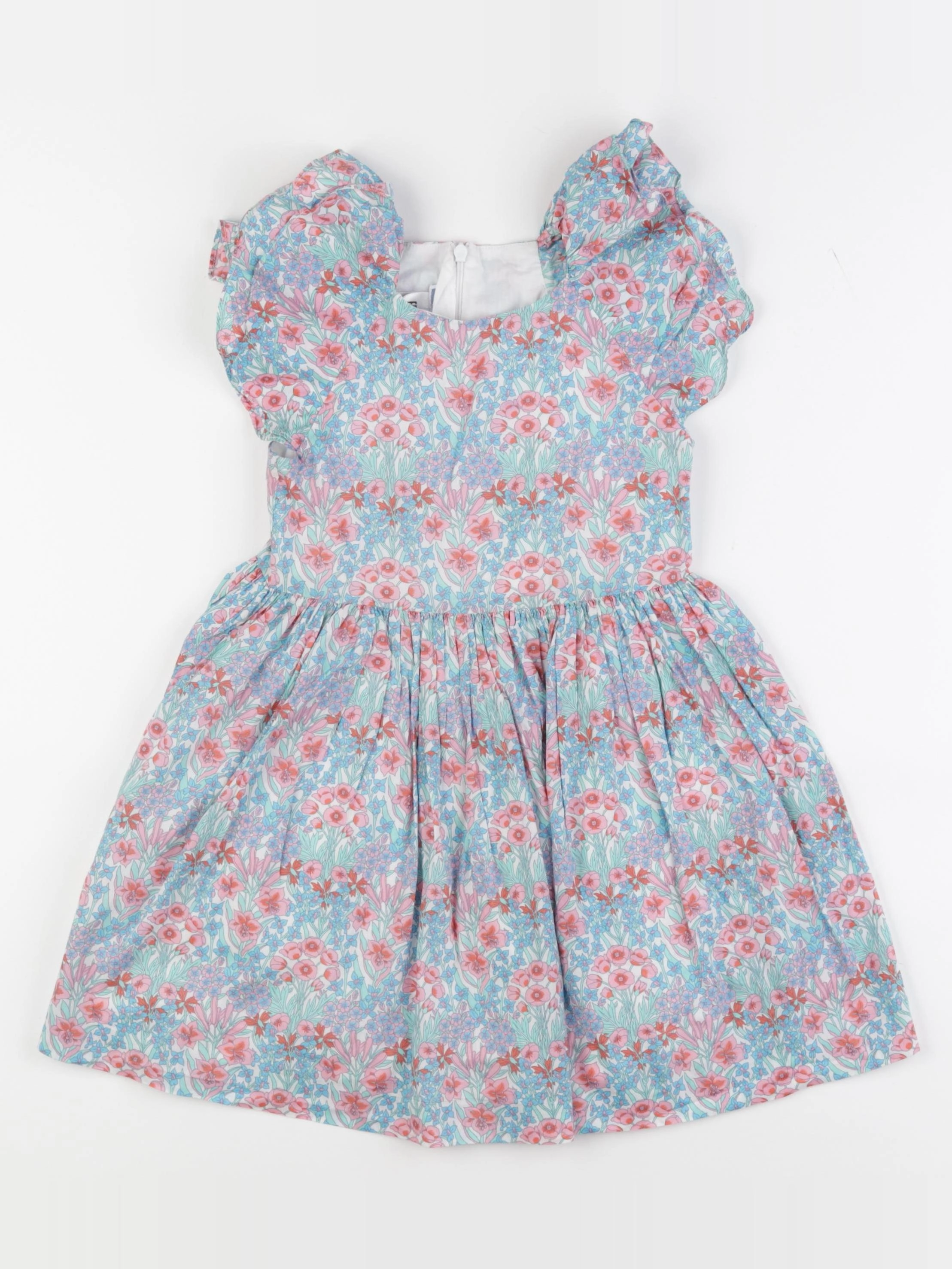 Jacadi - robe liberty bleu, rose - 4 ans