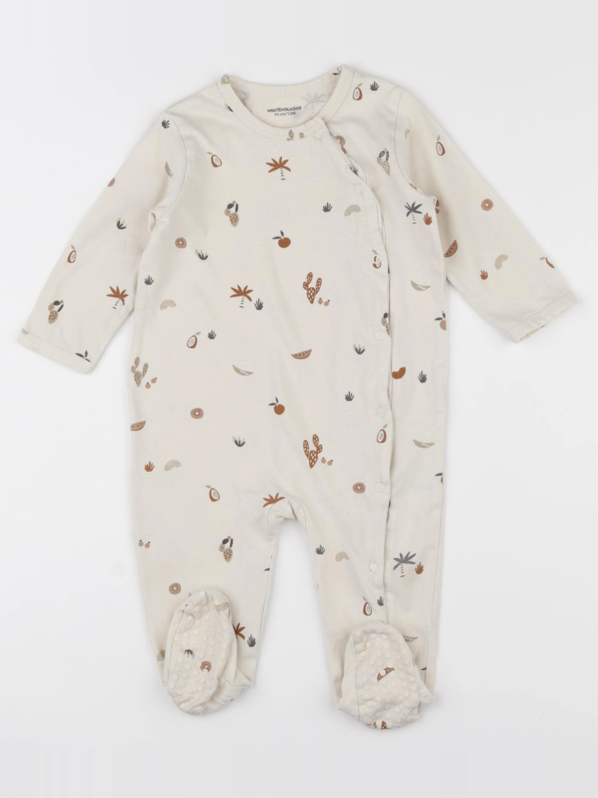 Vertbaudet - pyjama coton beige - 12 mois
