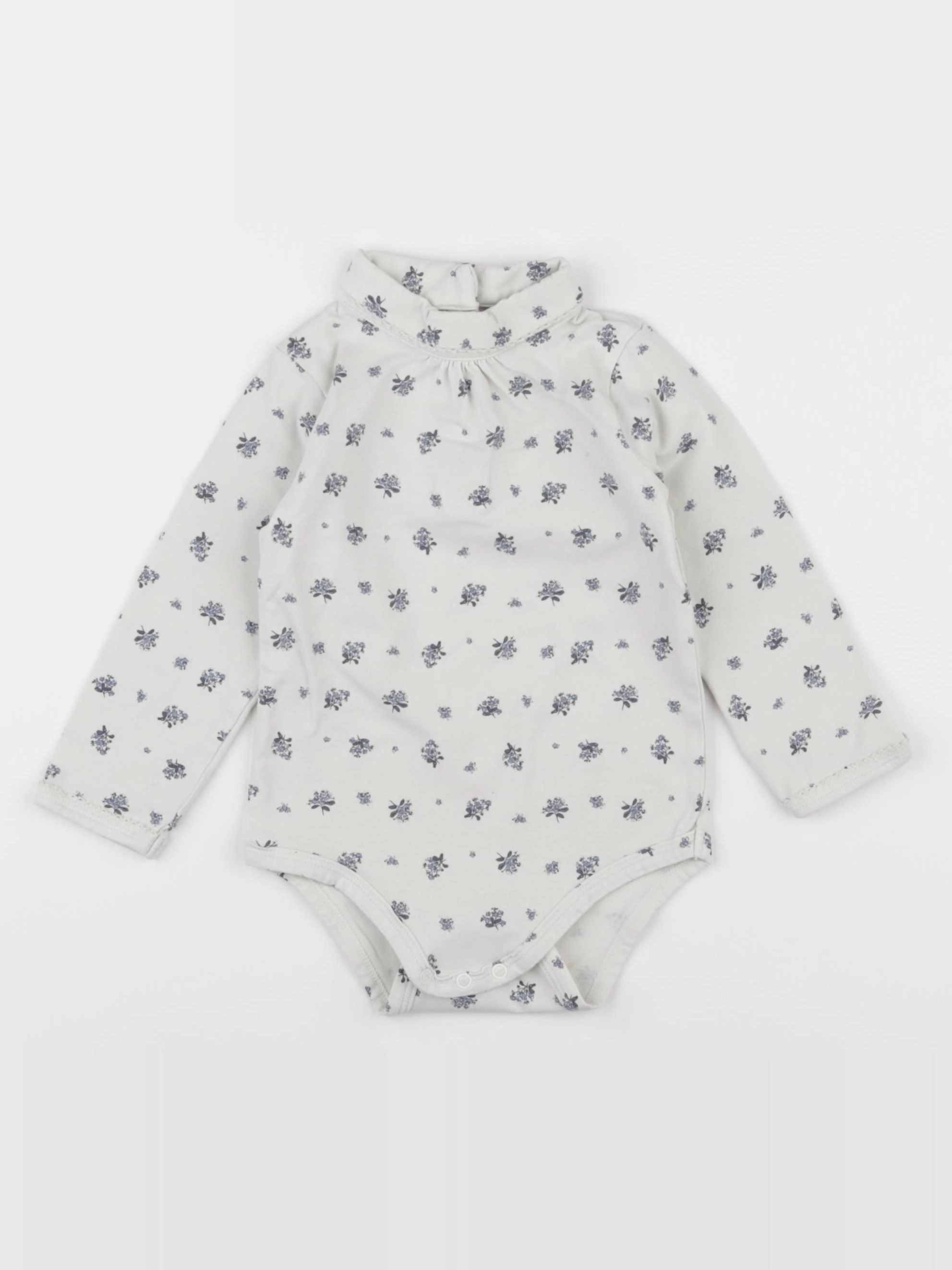Vertbaudet - body à col beige, bleu - 18 mois