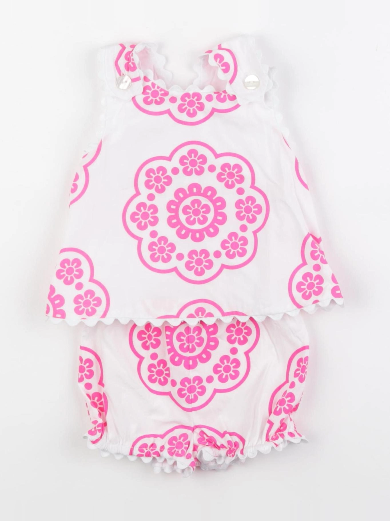 Jacadi - ensemble blanc, rose - 6 mois