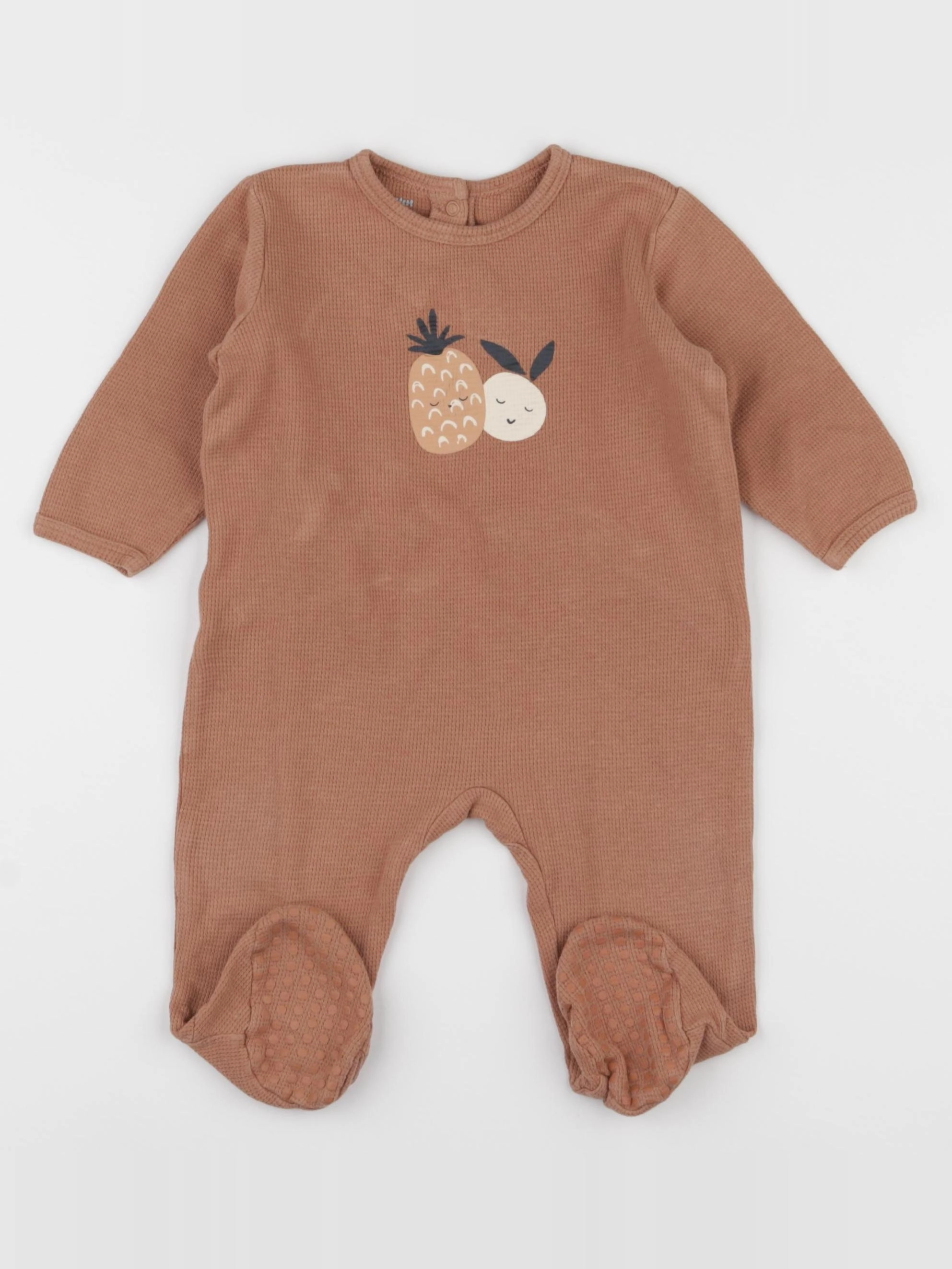 Vertbaudet - pyjama coton marron - 12 mois