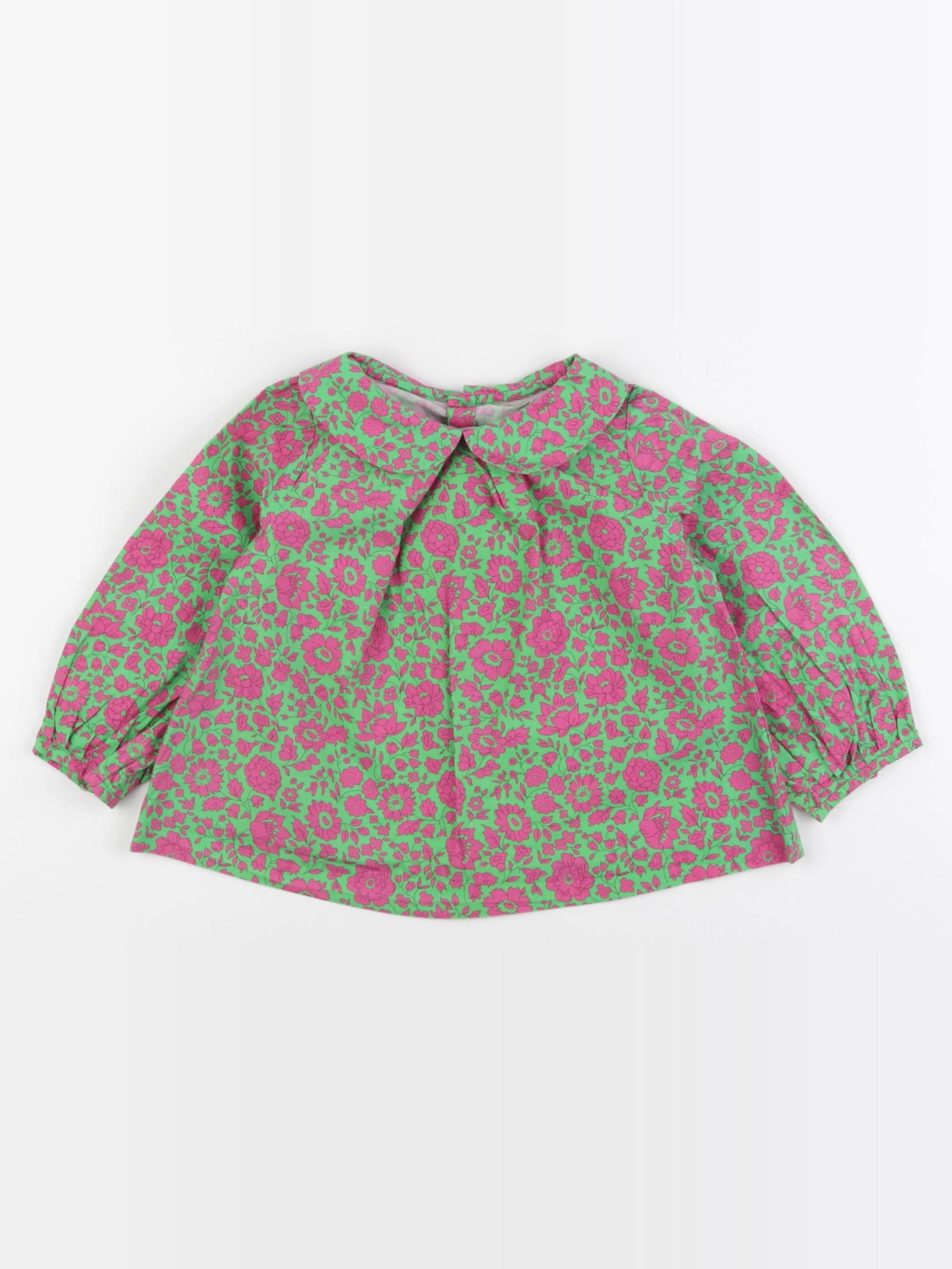 Jacadi - blouse liberty rose, vert - 24 mois