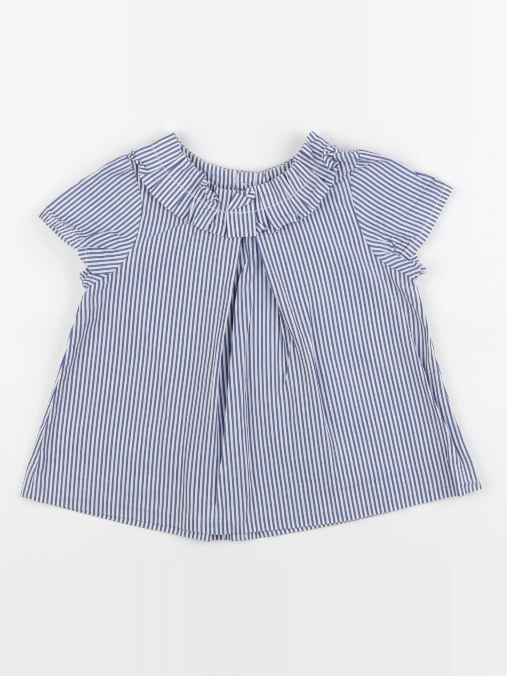 Jacadi - blouse blanc, bleu - 36 mois