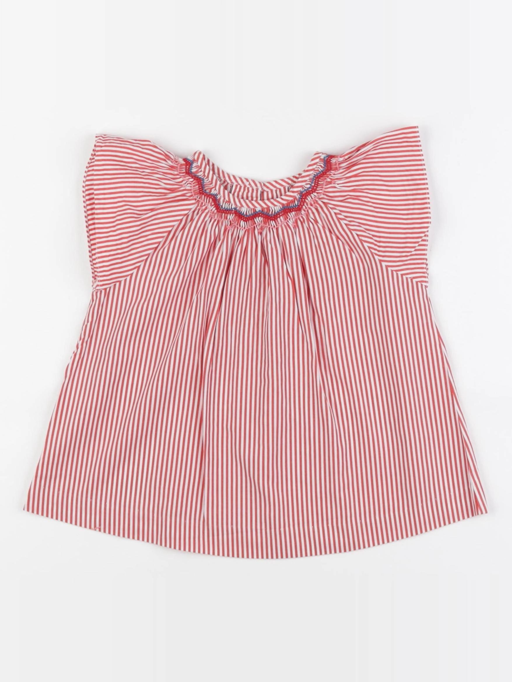 Jacadi - blouse blanc, rouge - 3 ans