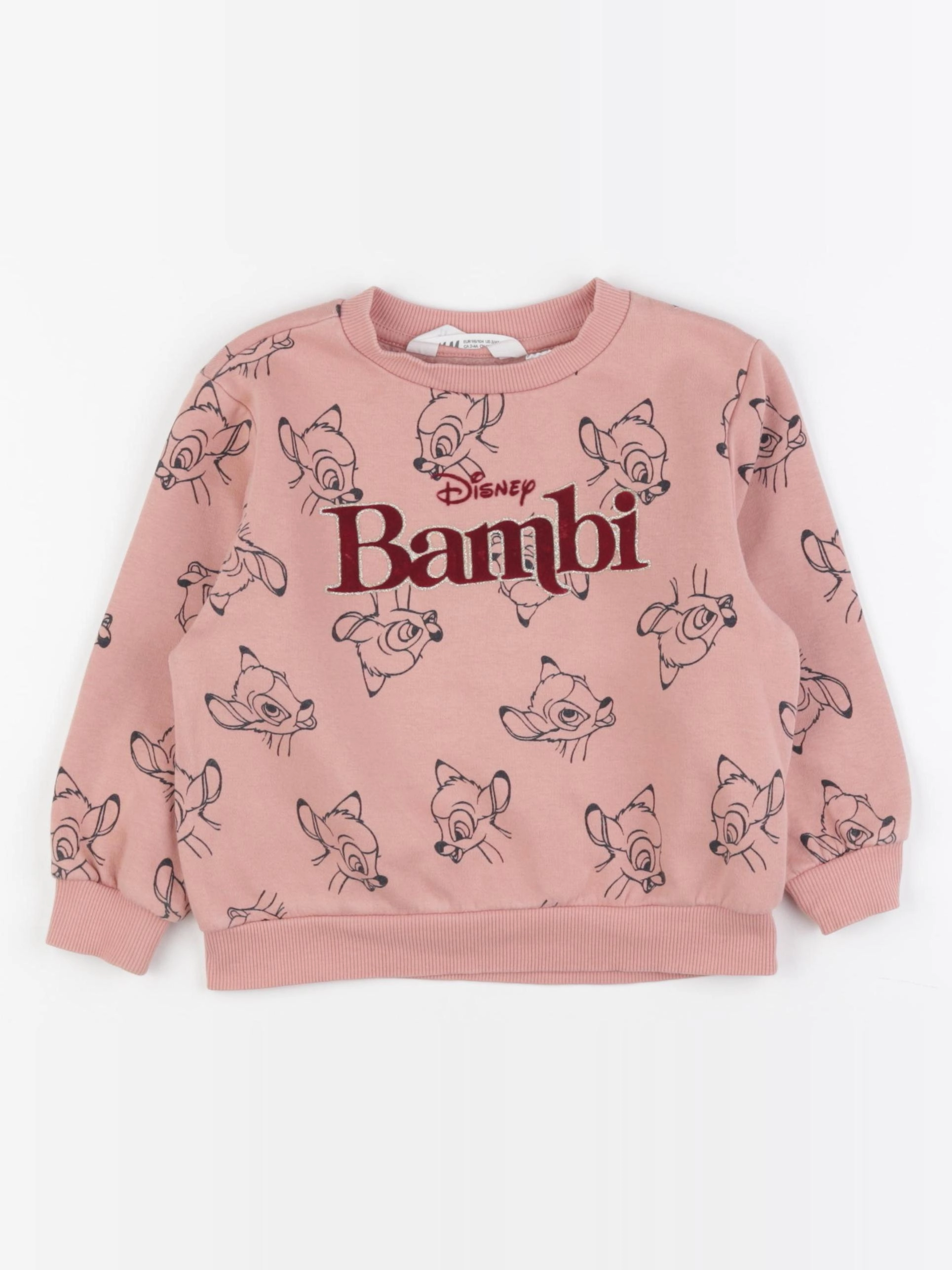 H&M - sweat rose - 2/4 ans