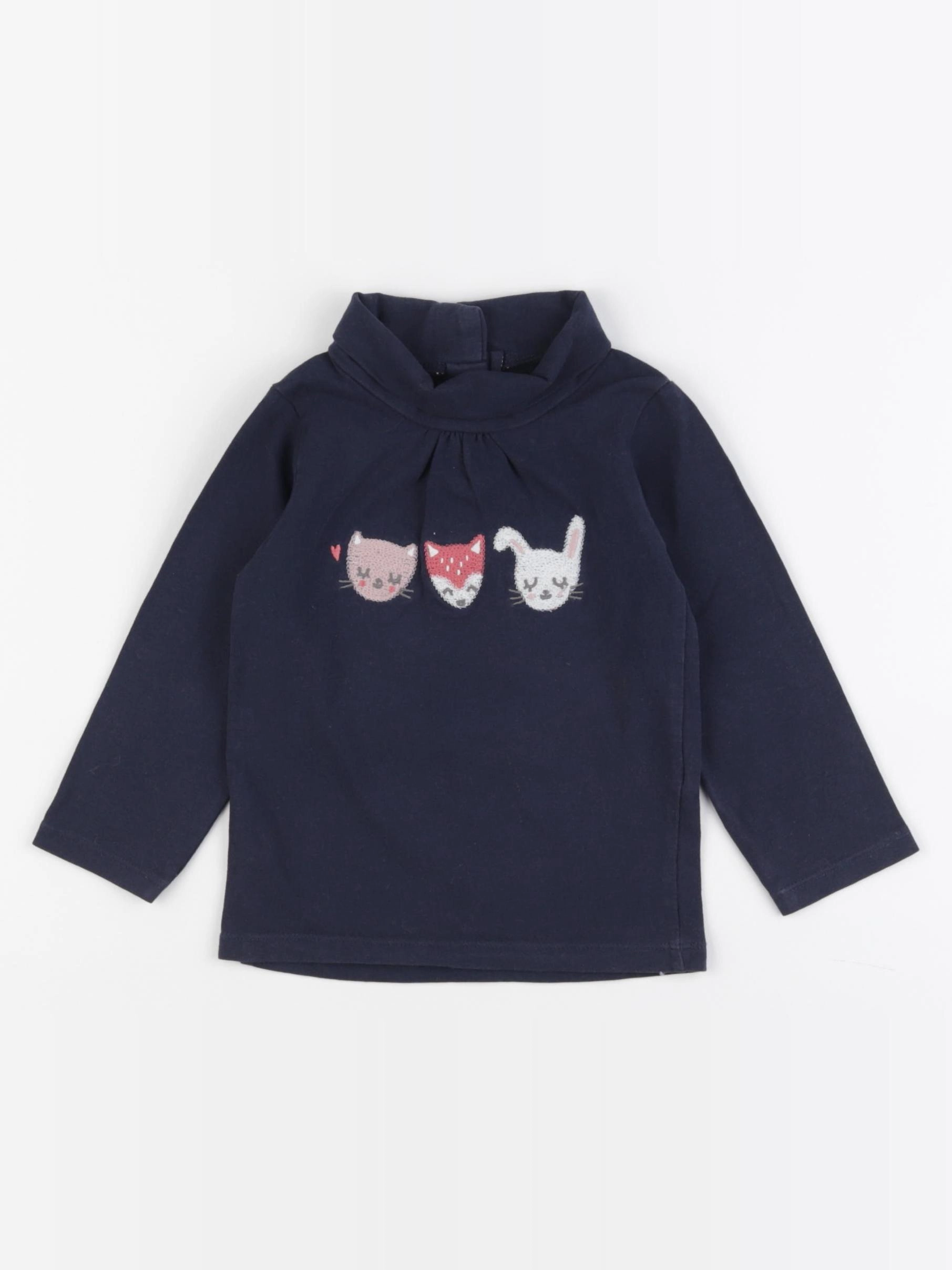 Vertbaudet - sous-pull bleu - 18 mois