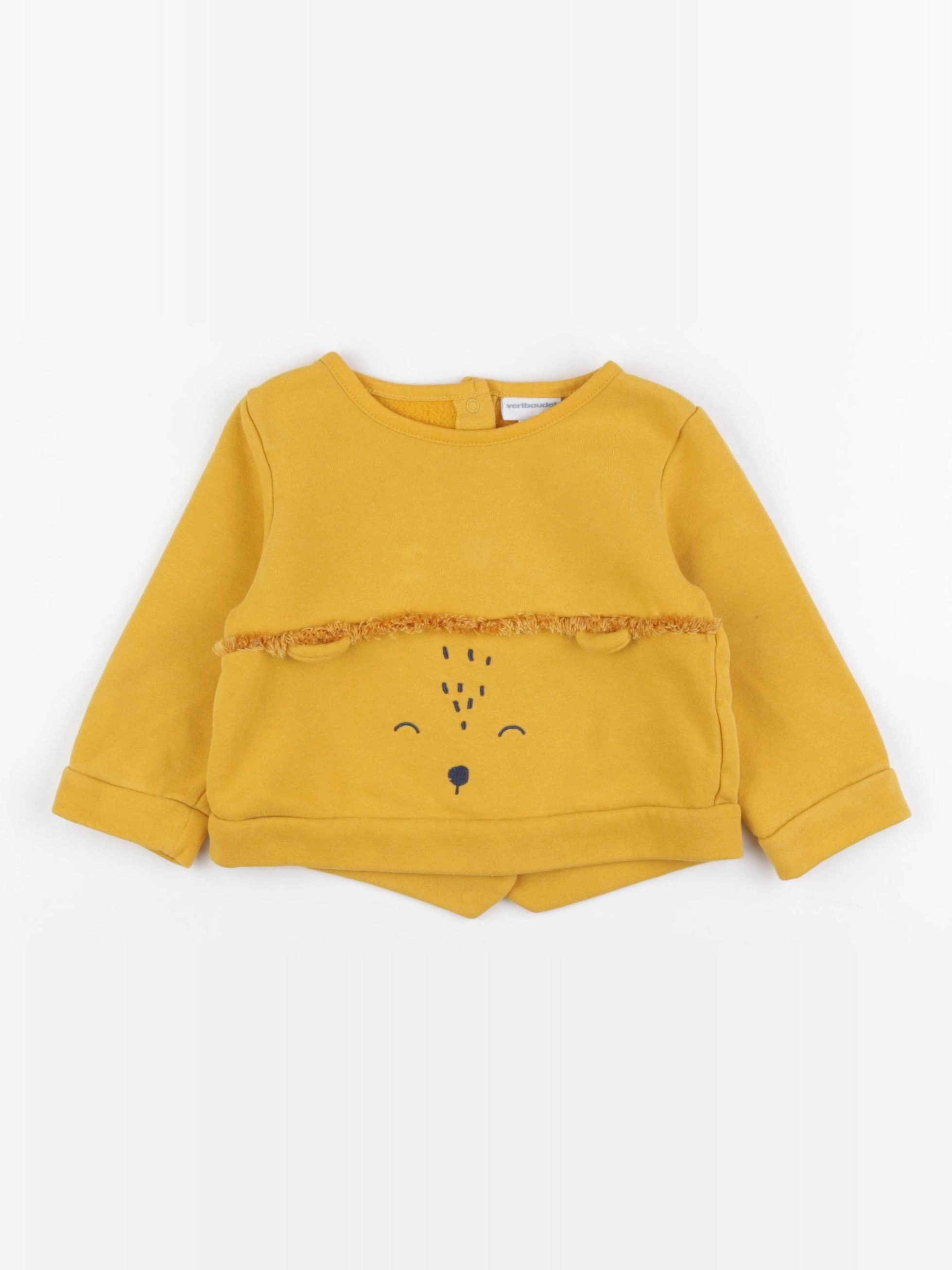 Vertbaudet - sweat jaune - 18 mois