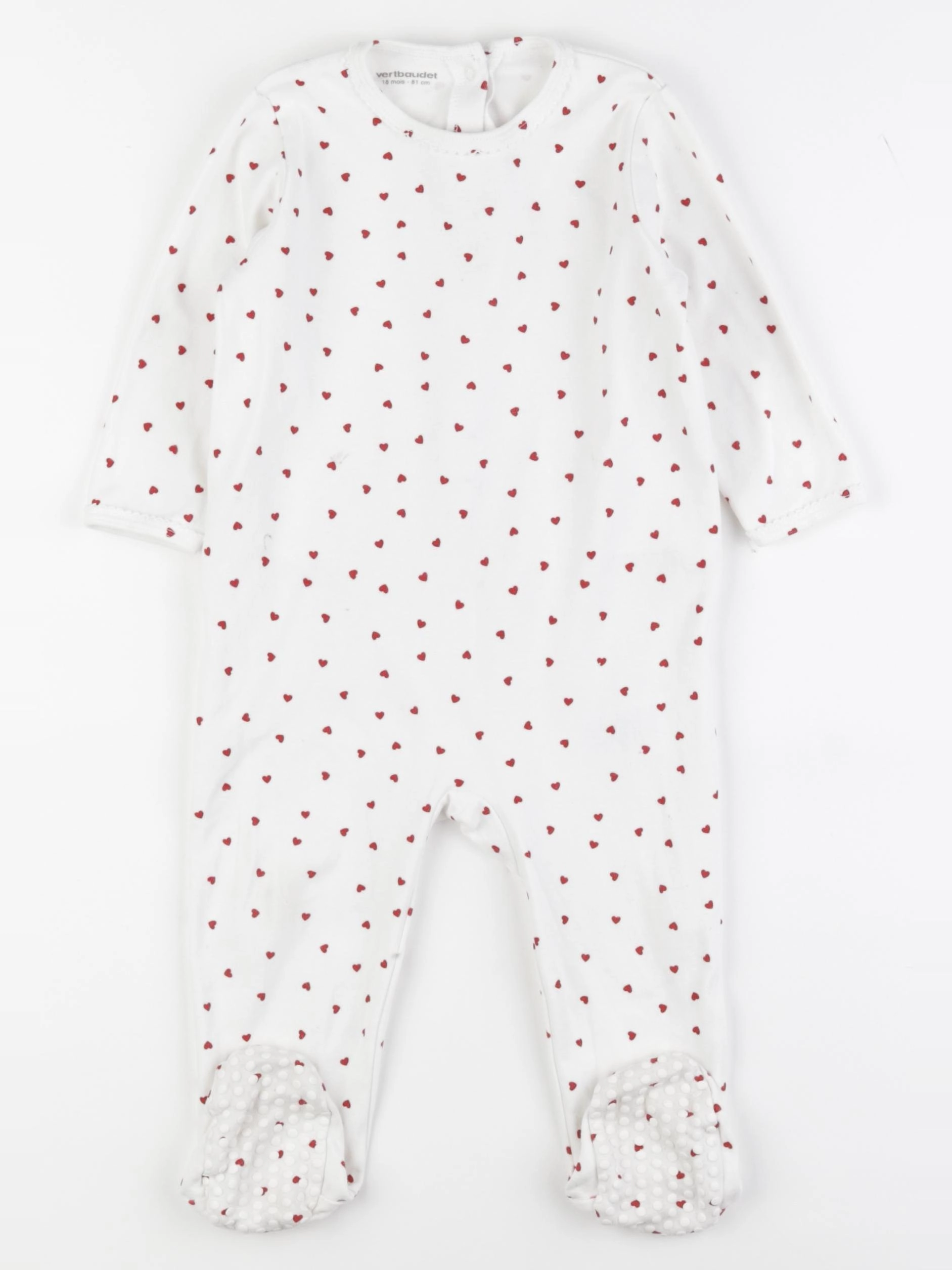 Vertbaudet - pyjama coton blanc - 18 mois