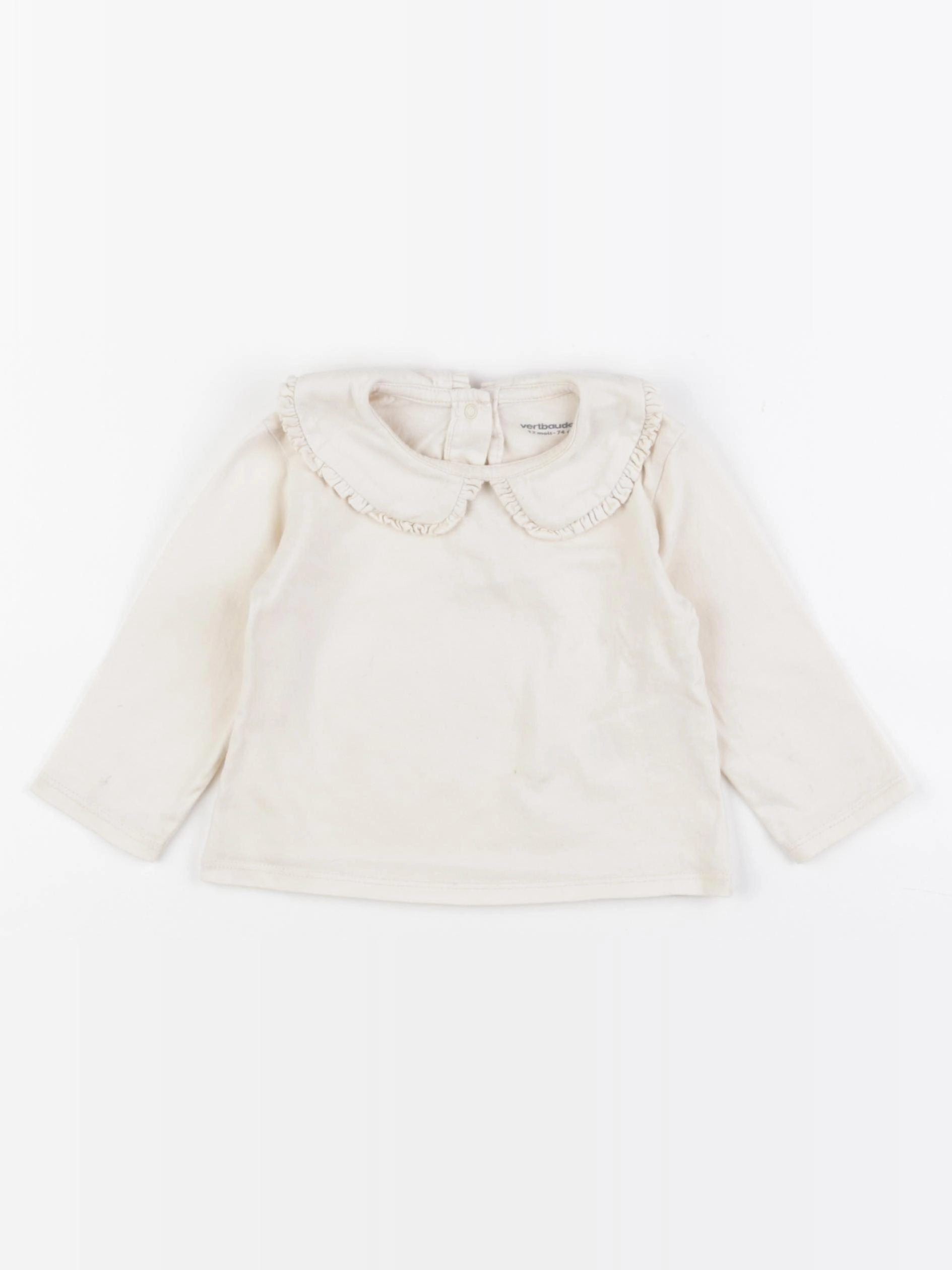 Vertbaudet - tee-shirt beige - 12 mois