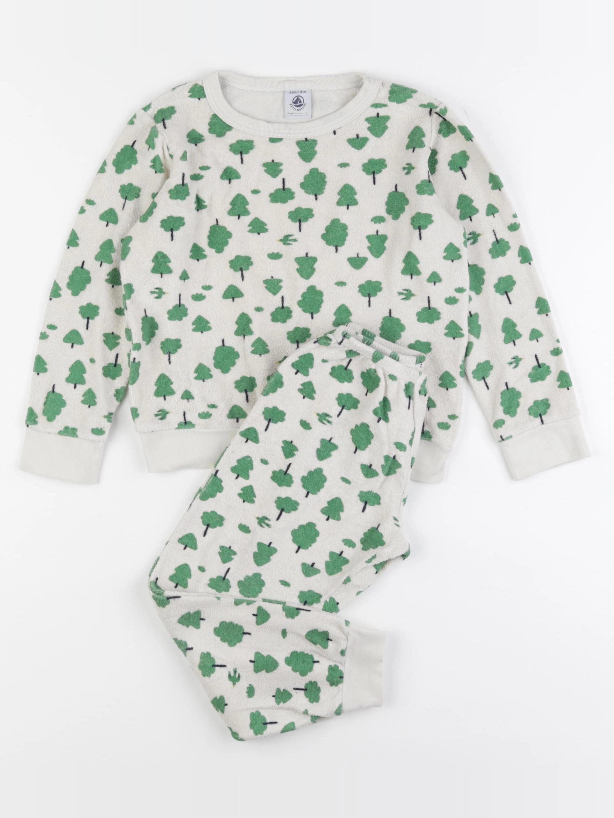 Petit Bateau - pyjama coton vert - 6 ans