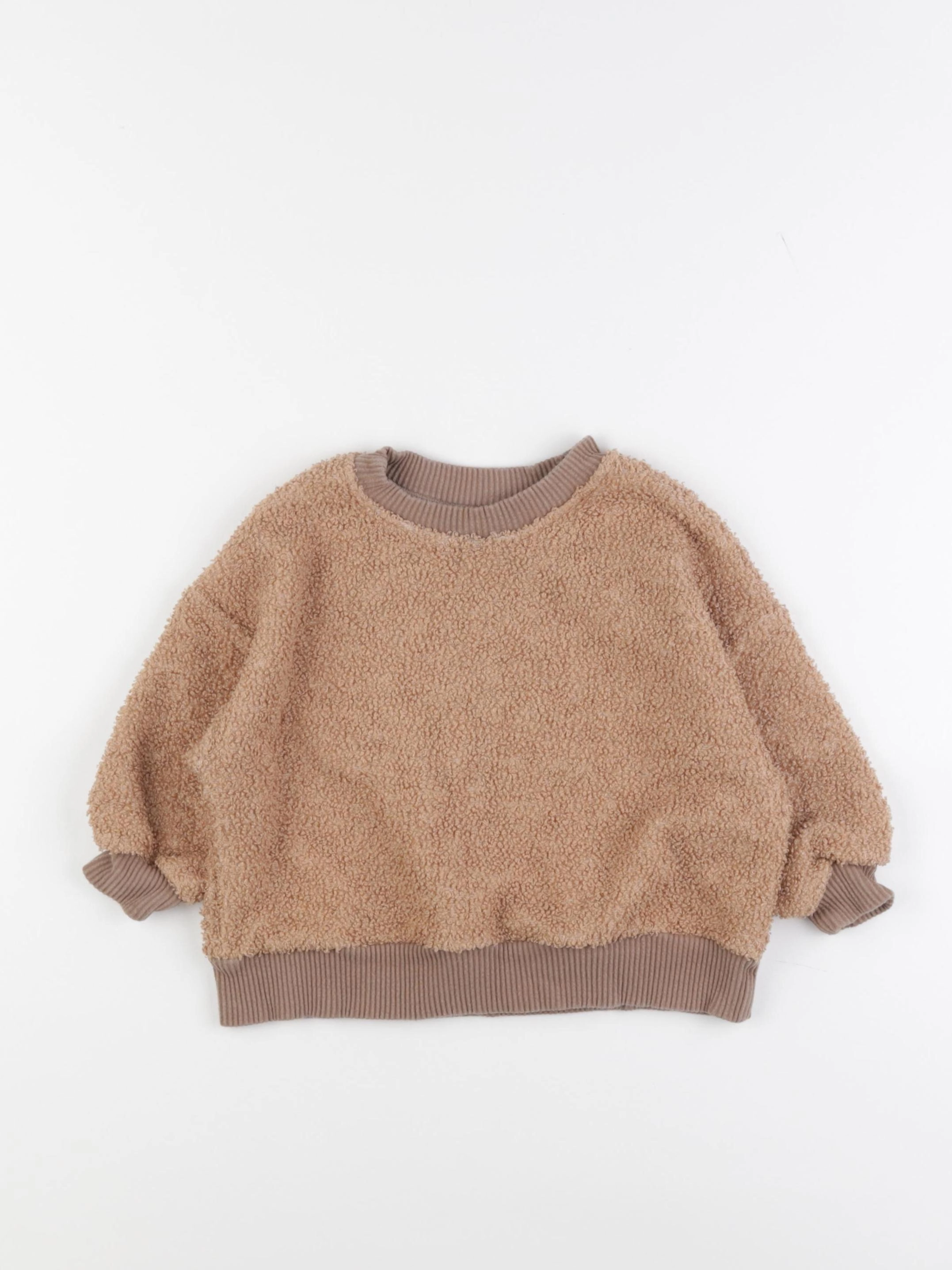 Gamin gamine - sweat marron - 12/18 mois