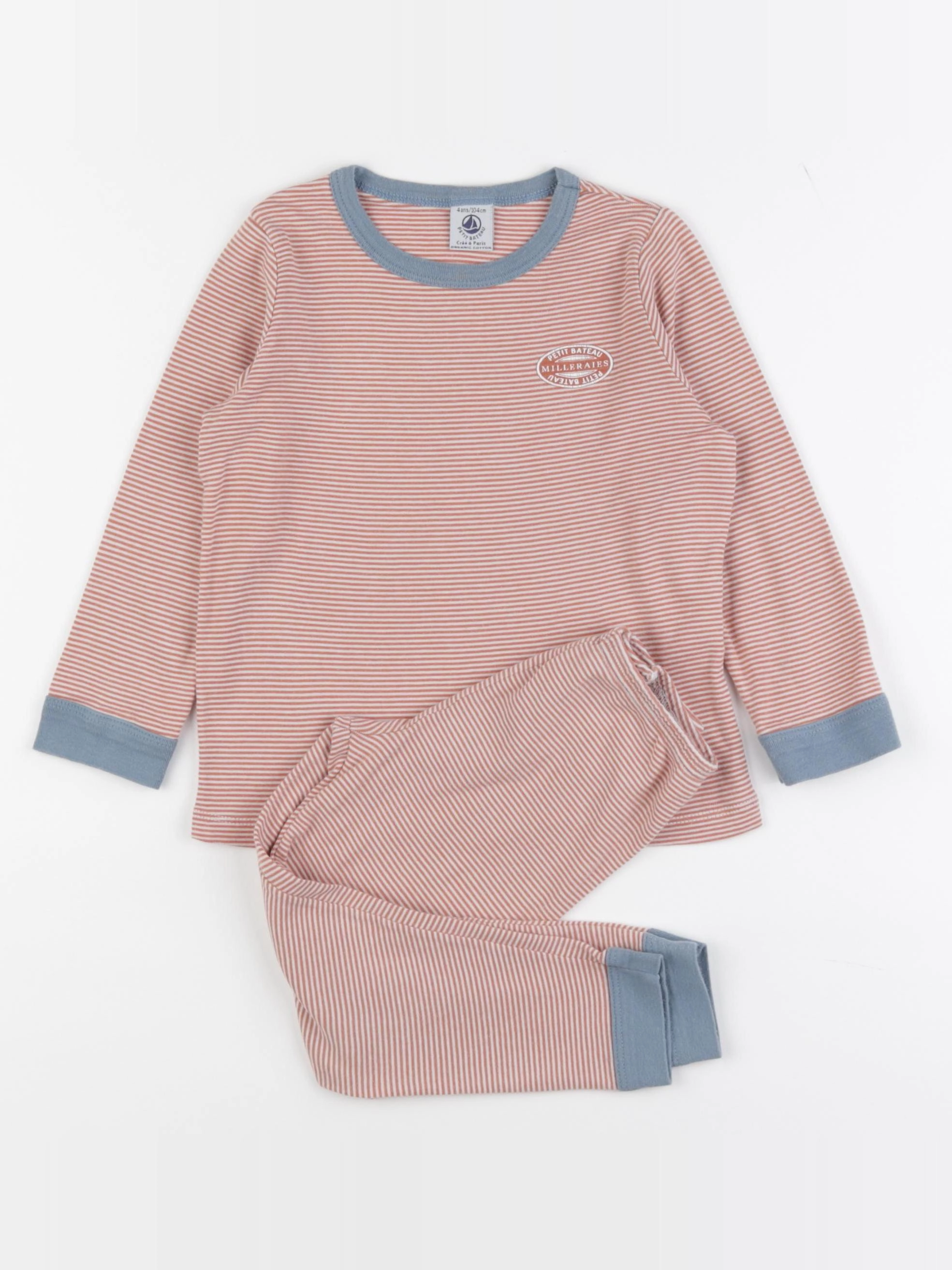 Petit Bateau - pyjama coton orange - 4 ans