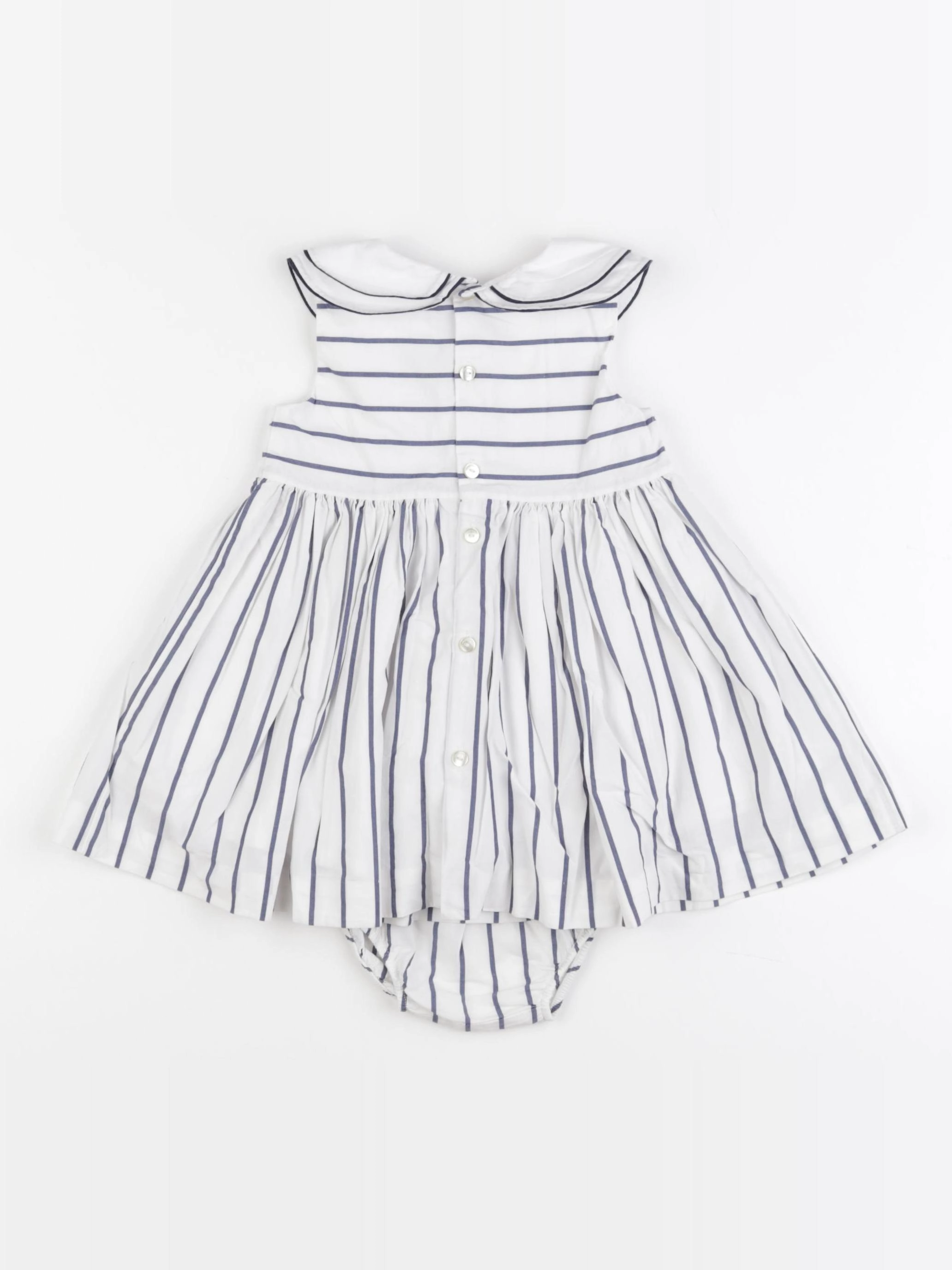 Jacadi - robe blanc, bleu - 12 mois