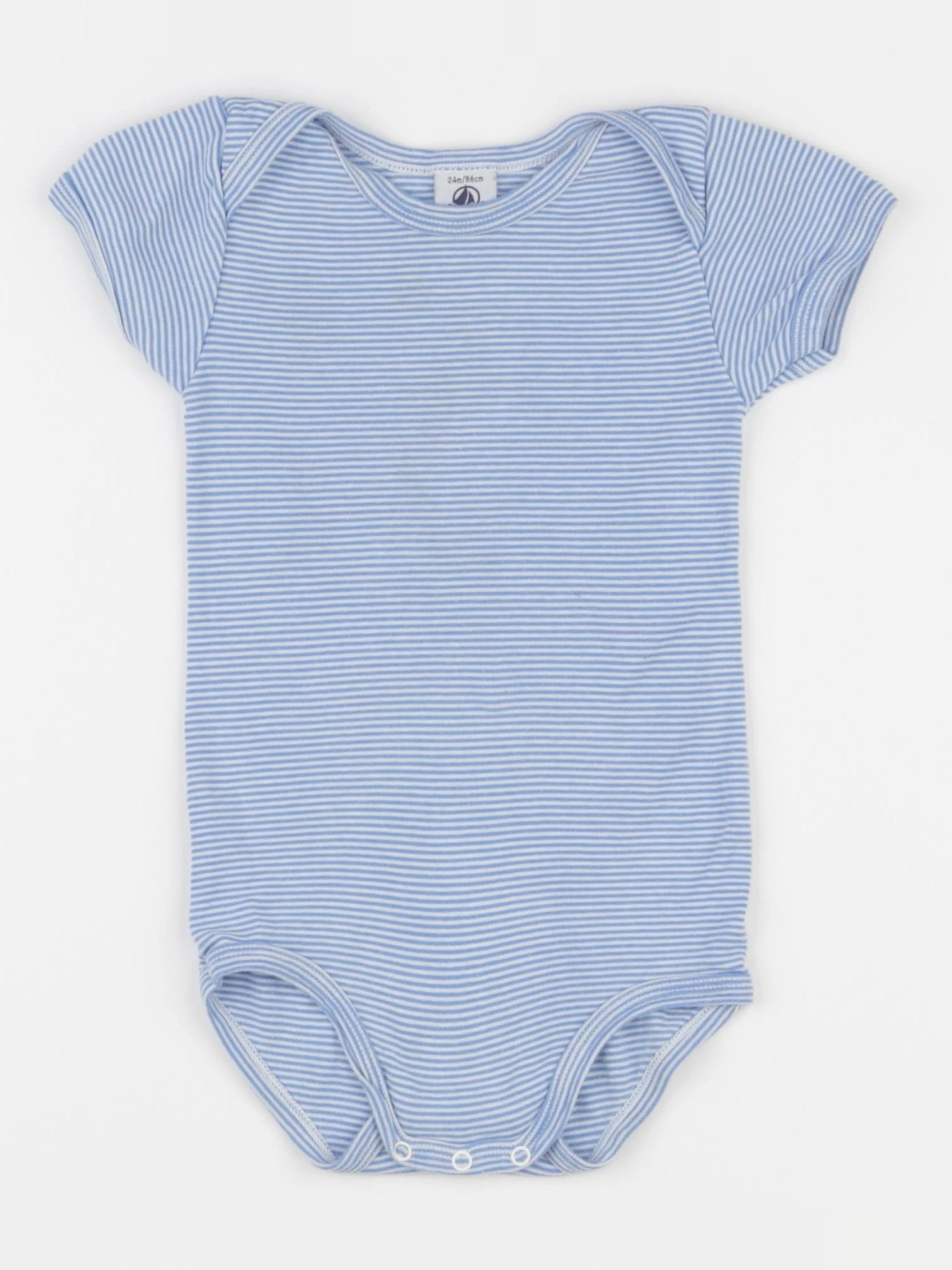 Petit Bateau - body bleu, blanc - 24 mois