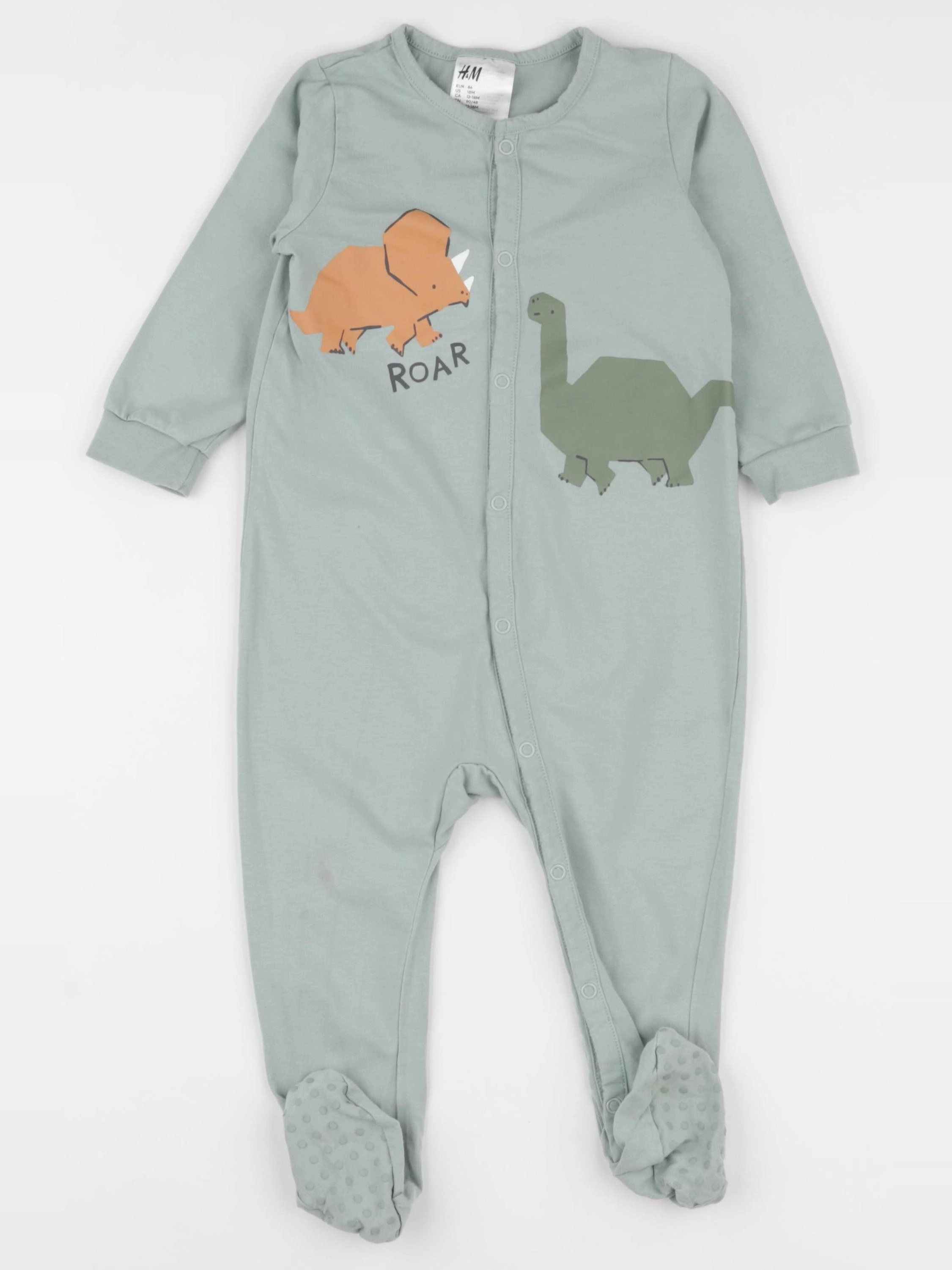 H&M - pyjama coton vert - 12/18 mois