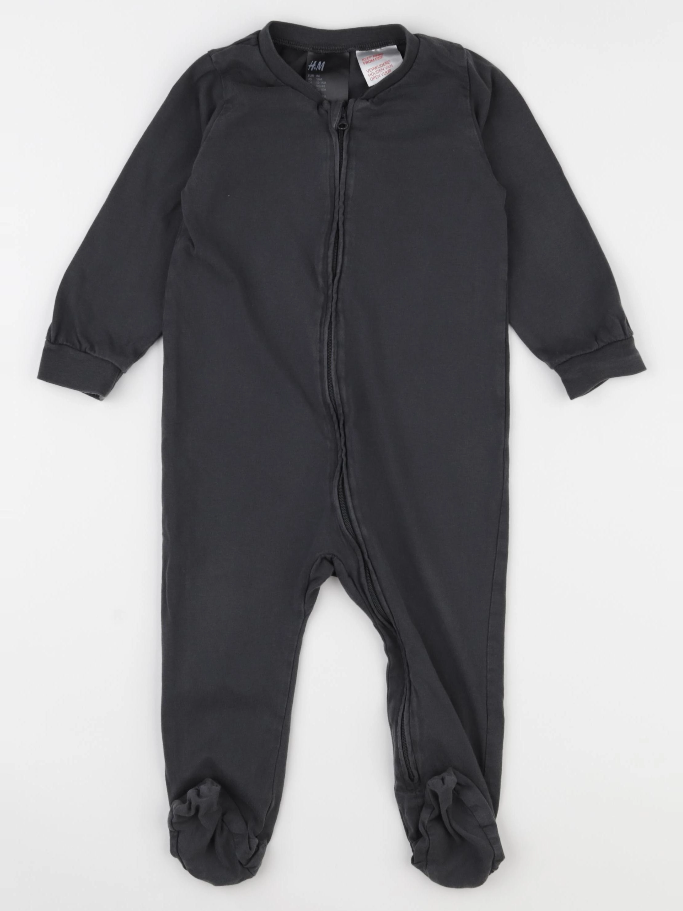 H&M - pyjama coton gris - 12/18 mois