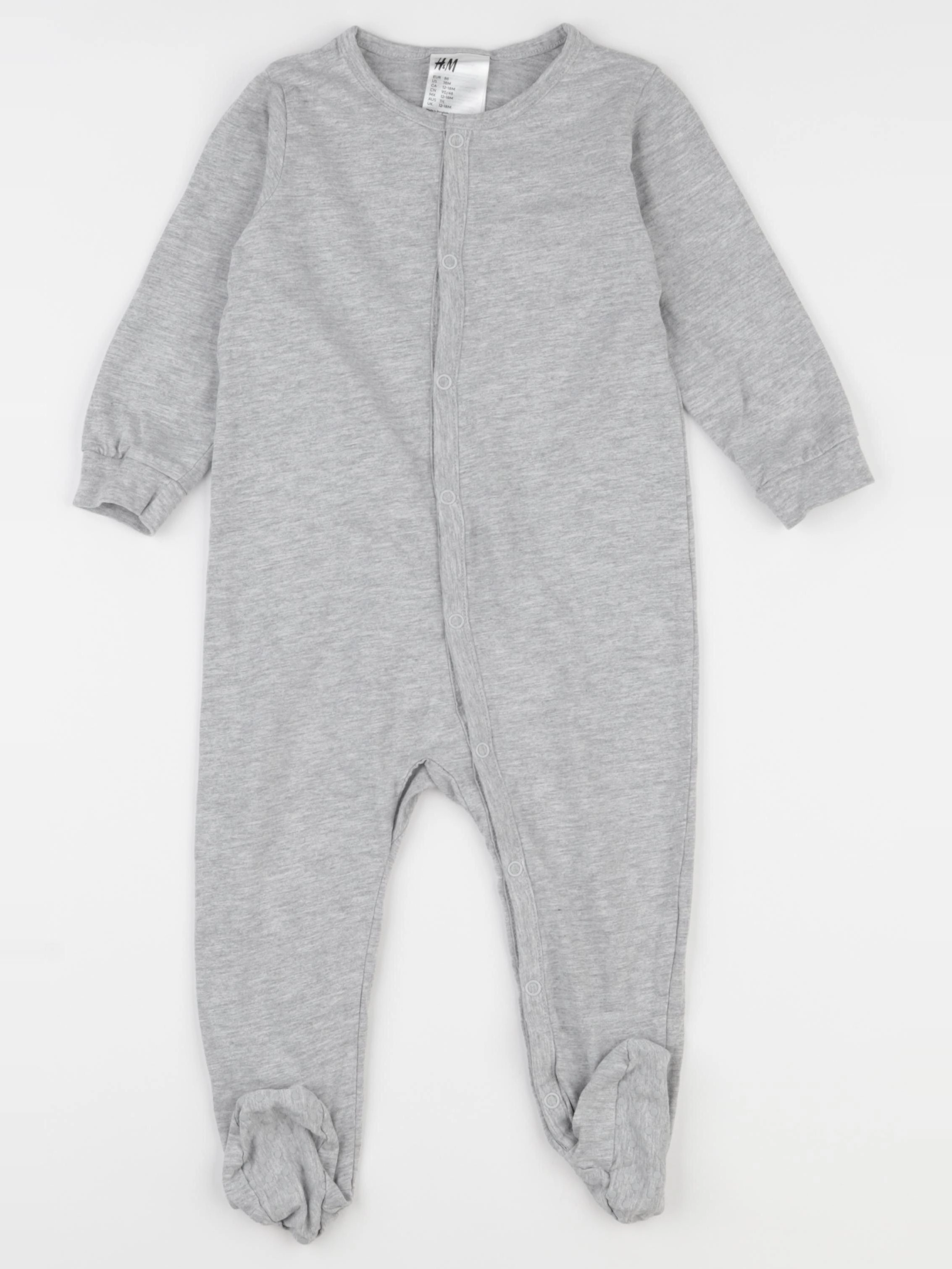H&M - pyjama coton gris - 12/18 mois