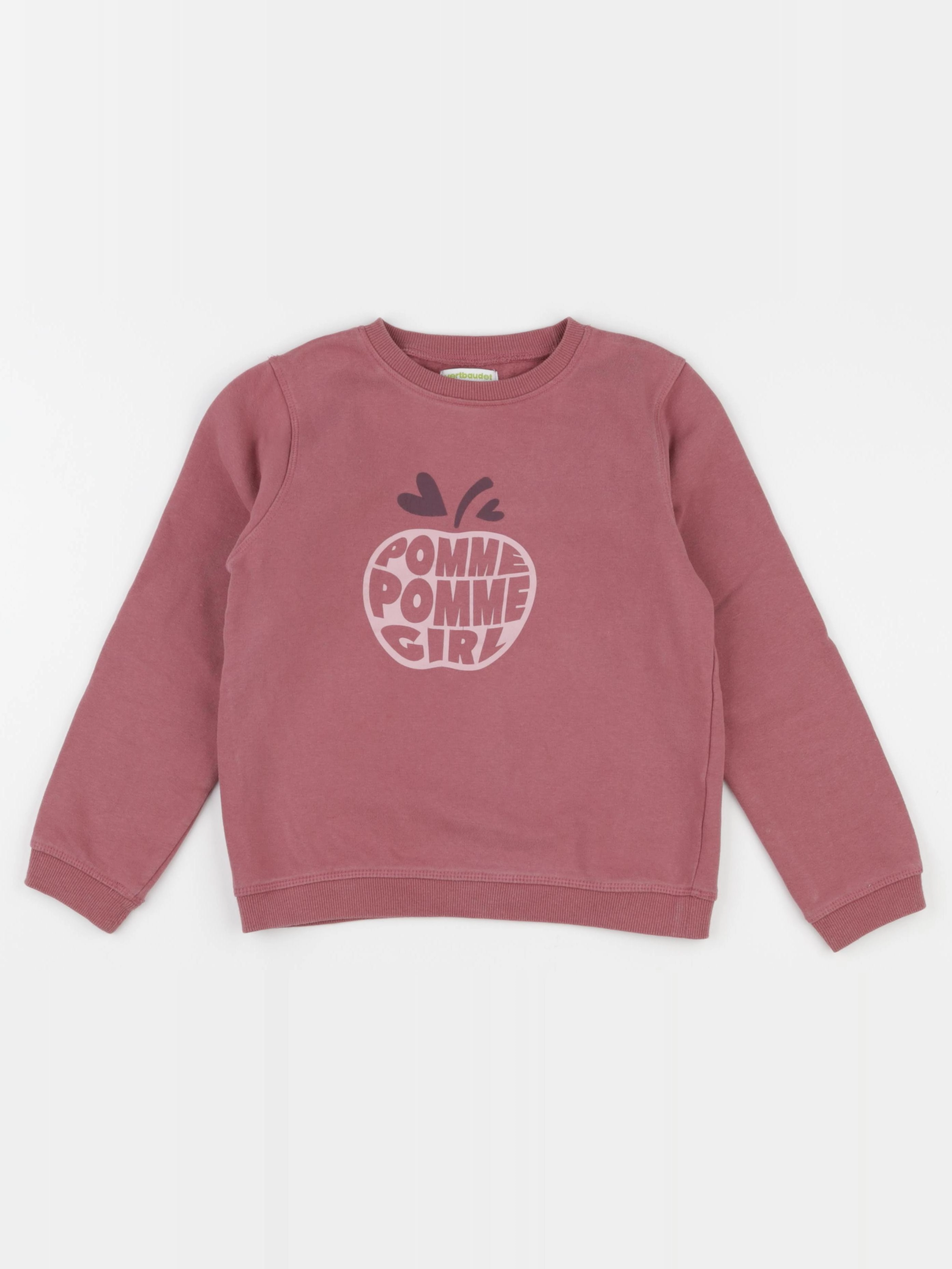 Vertbaudet - sweat rose - 8 ans