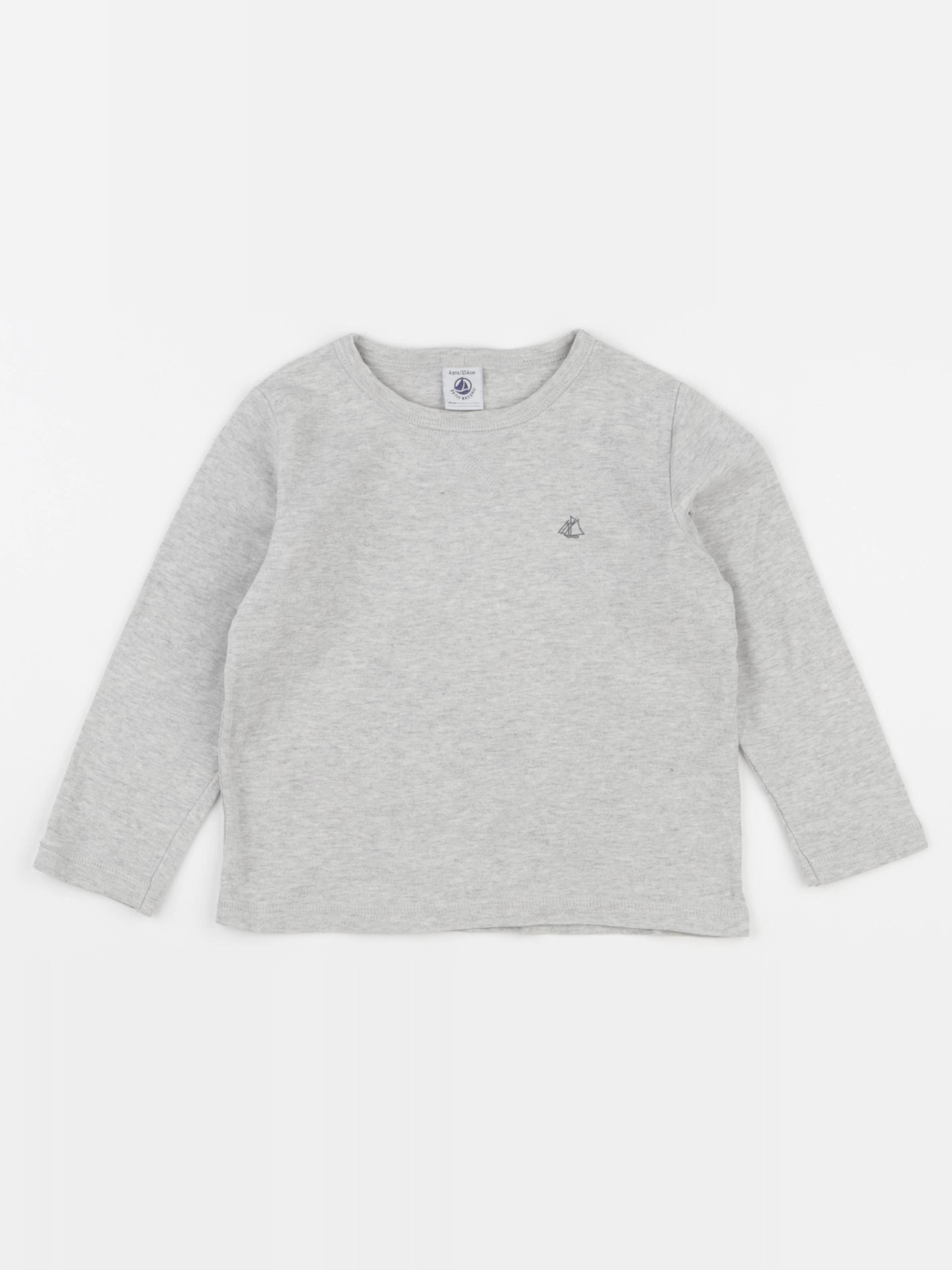 Petit Bateau - tee-shirt gris - 4 ans