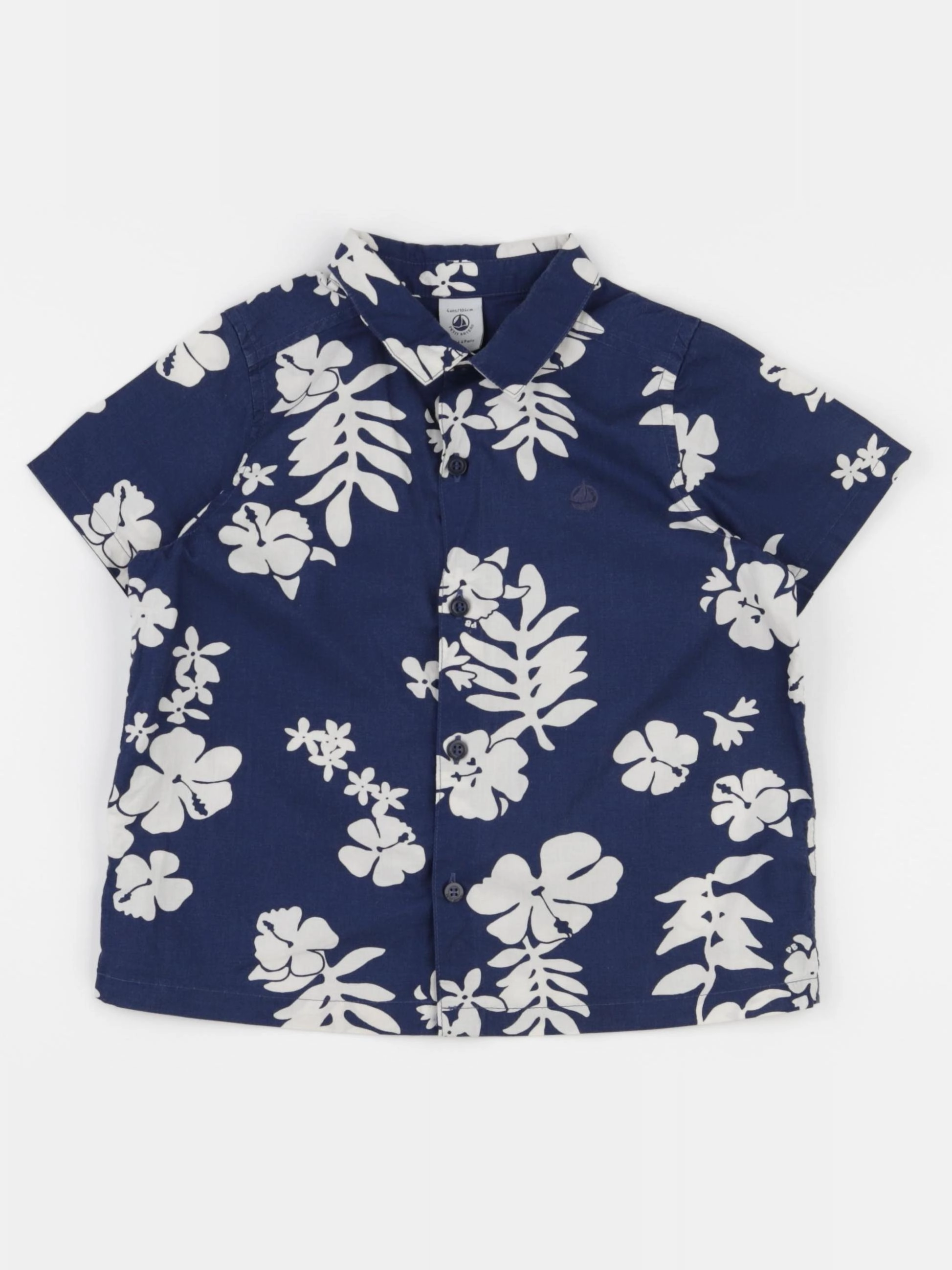 Petit Bateau - chemise bleu - 4 ans