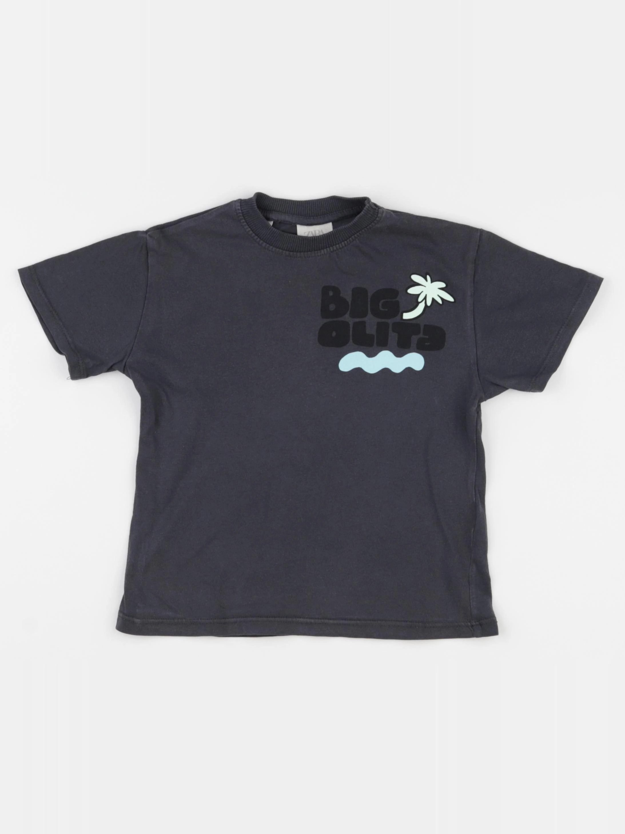 Zara - tee-shirt imprimé au dos gris - 18/24 mois