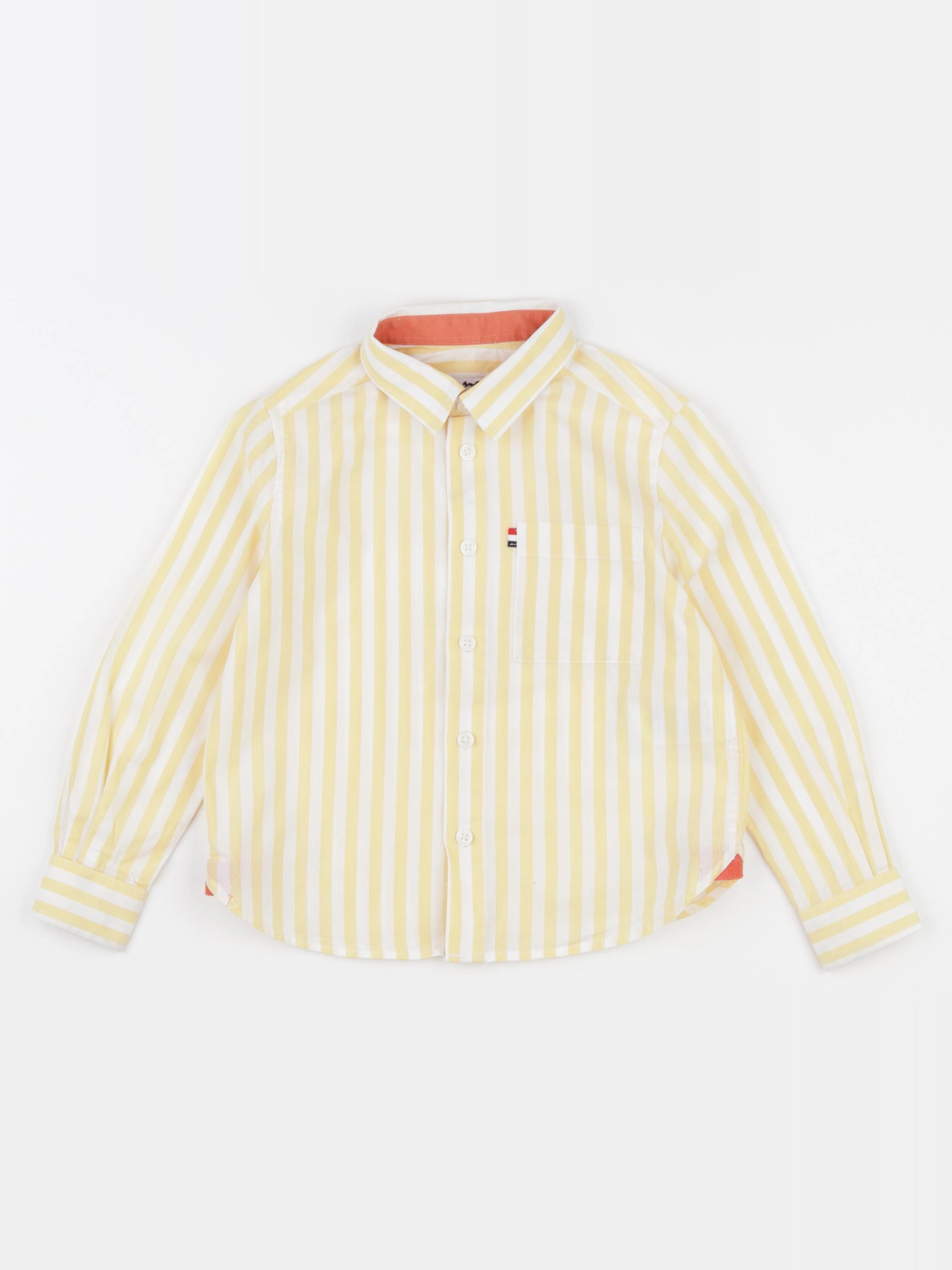 Cyrillus - chemise jaune, blanc - 3 ans