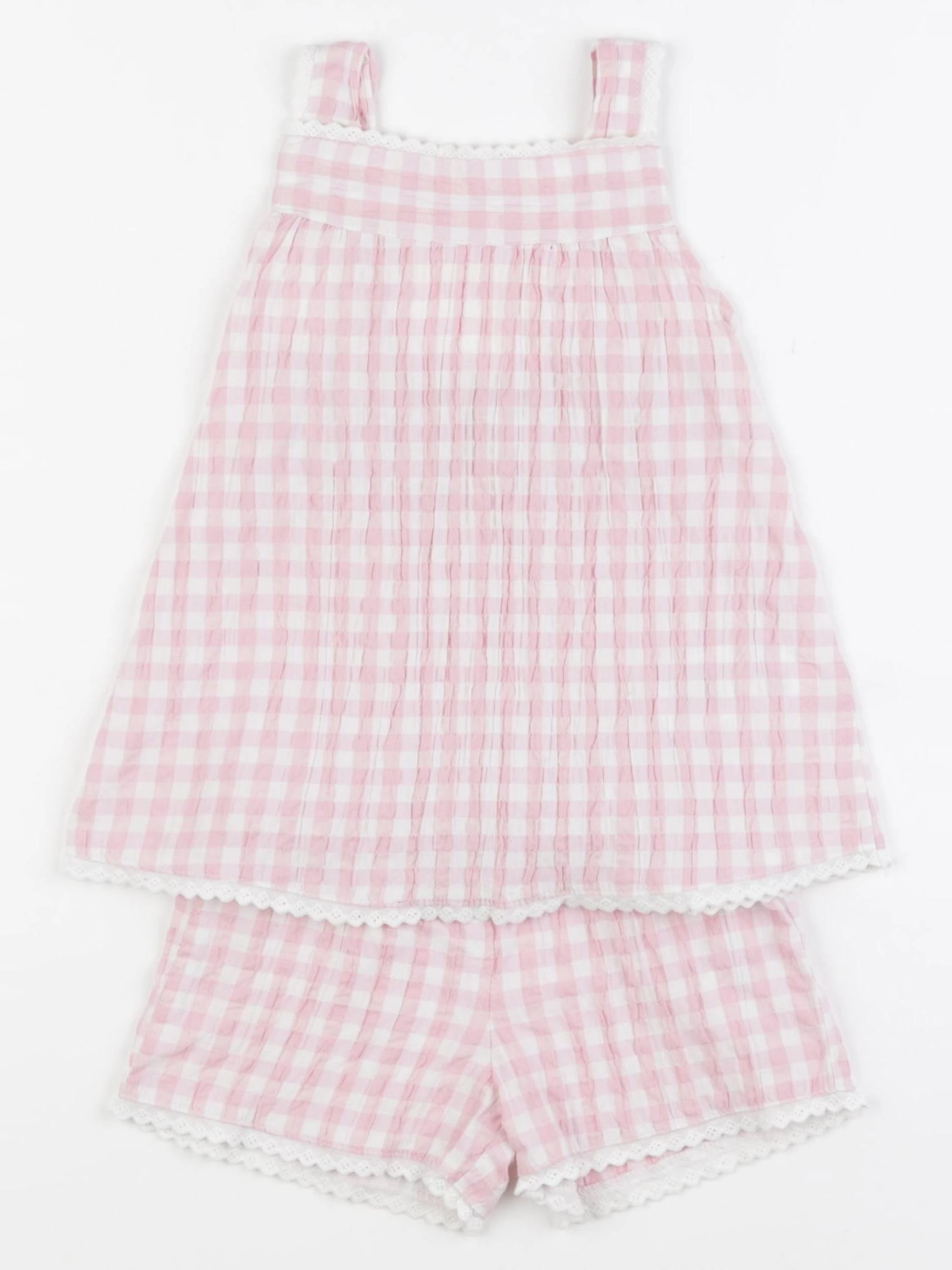 Vertbaudet - pyjama coton rose, blanc - 2 ans