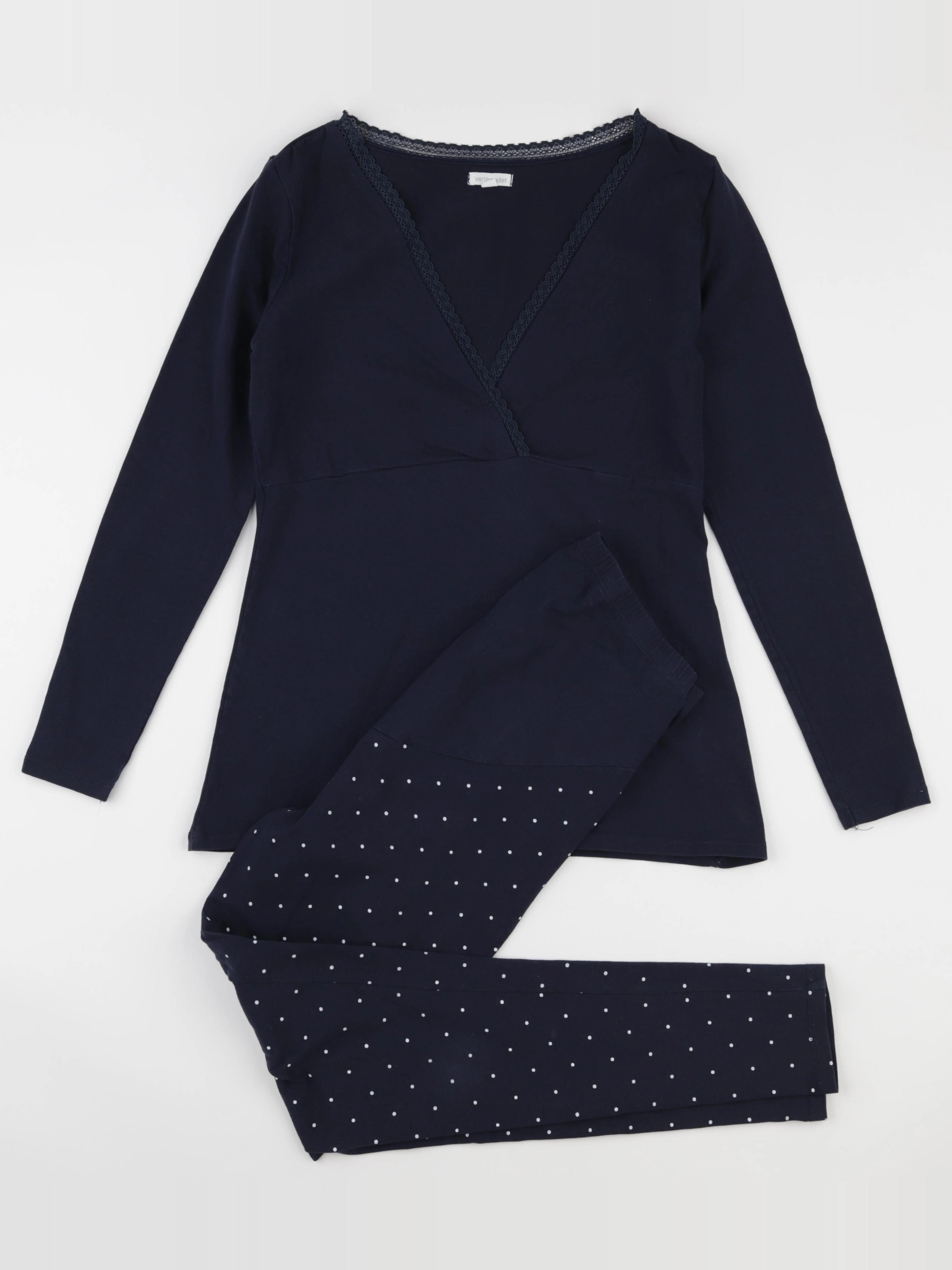Vertbaudet - pyjama grossesse coton bleu - 34 à 36