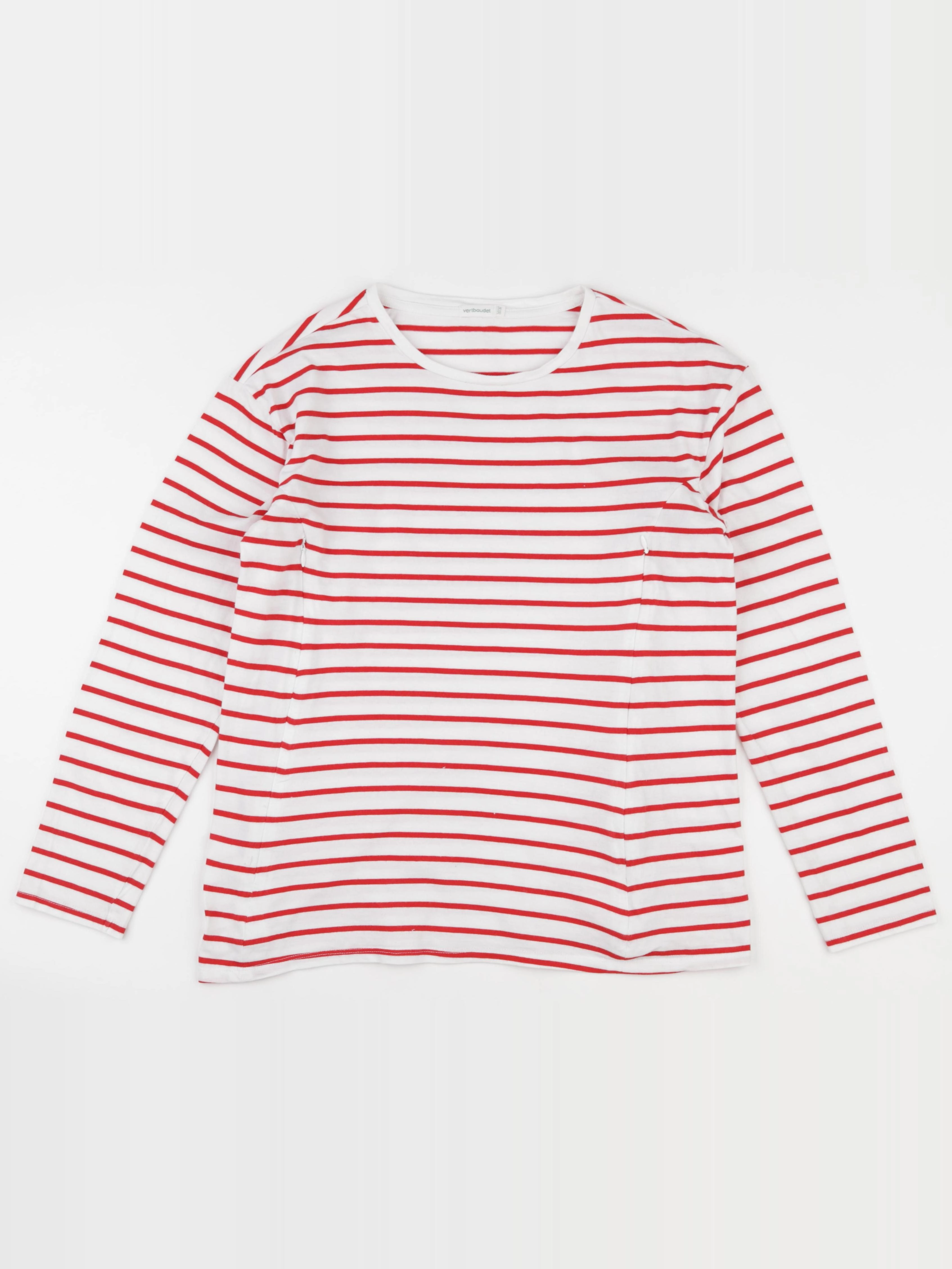 Vertbaudet - tee-shirt allaitement, grossesse rouge, blanc - 34 à 36