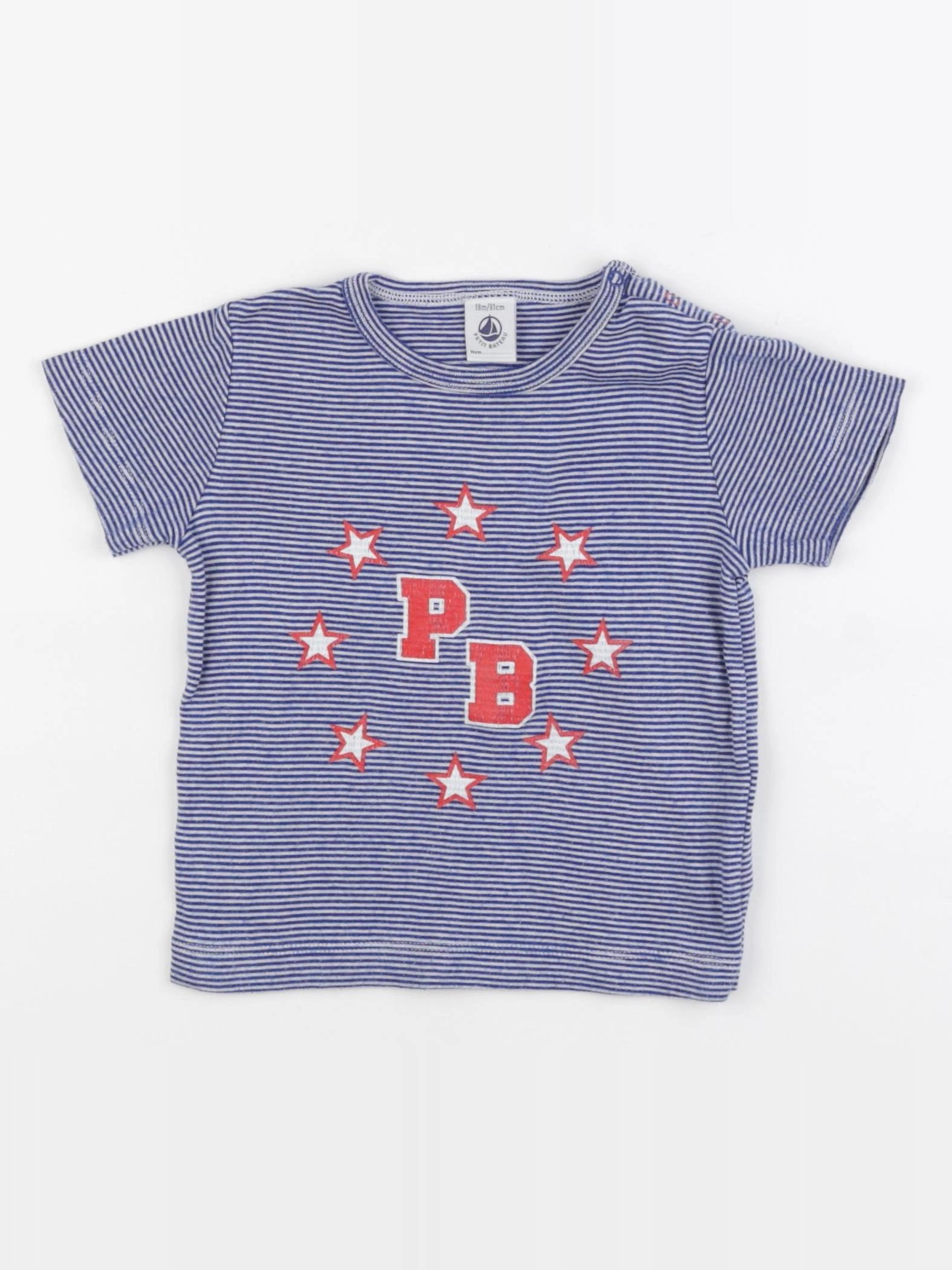 Petit Bateau - tee-shirt bleu - 18 mois